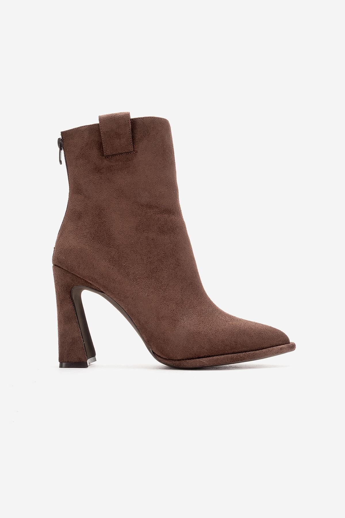 AJA - Brown Suede Block Heel Boot (Women) - Image 5