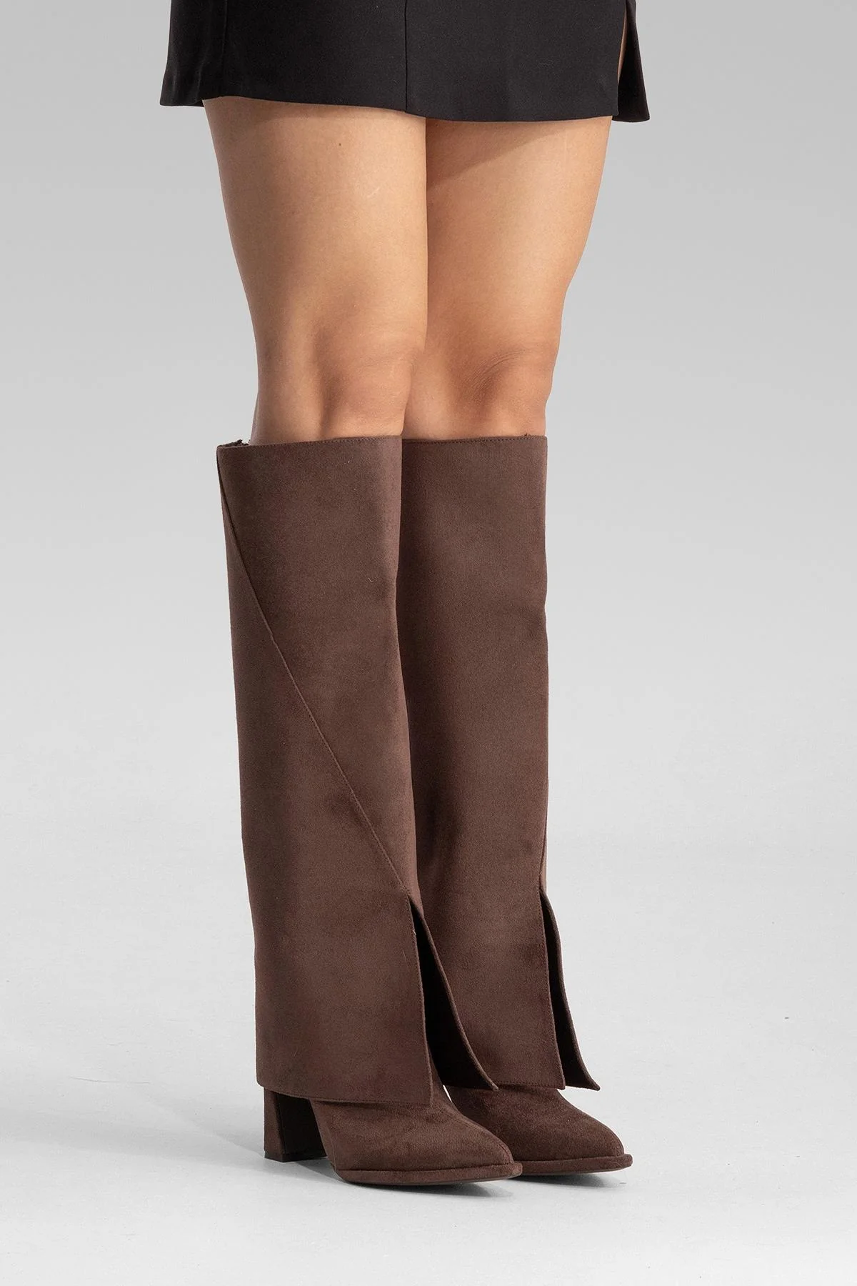 AJA - Brown Suede Block Heel Boot (Women) - Image 6