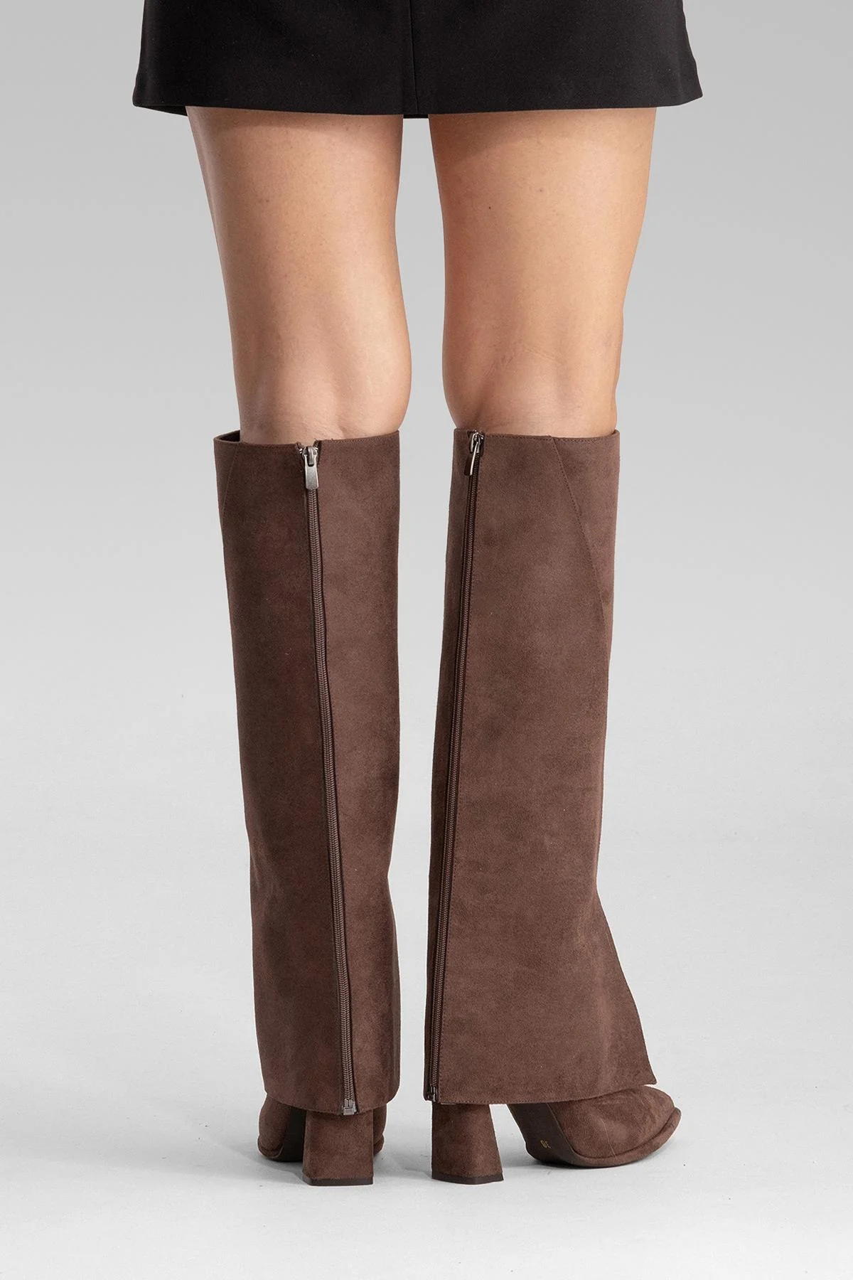 AJA - Brown Suede Block Heel Boot (Women) - Image 8
