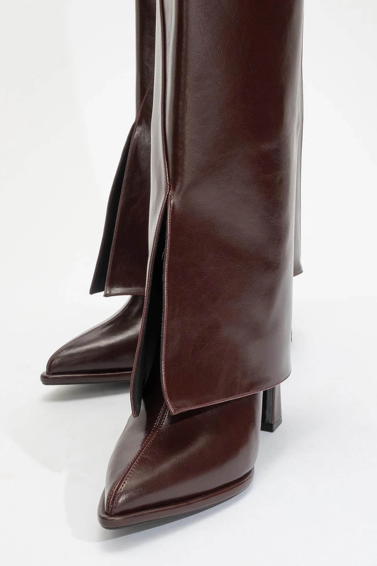 Aja - Burgundy Block Heel Convertible Knee-High Boot (Women) - Image 7