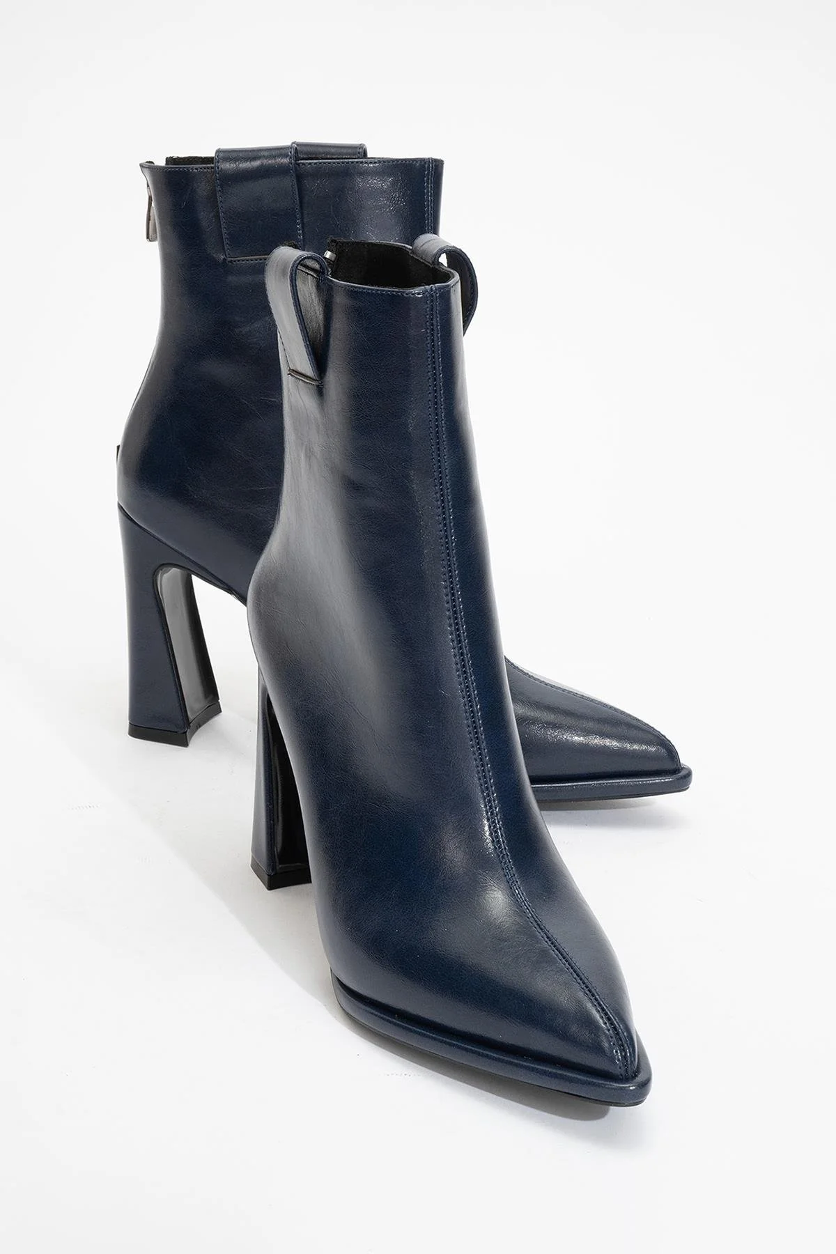 Aja - Navy Block Heel Convertible Knee-High Boot (Women) - Image 4