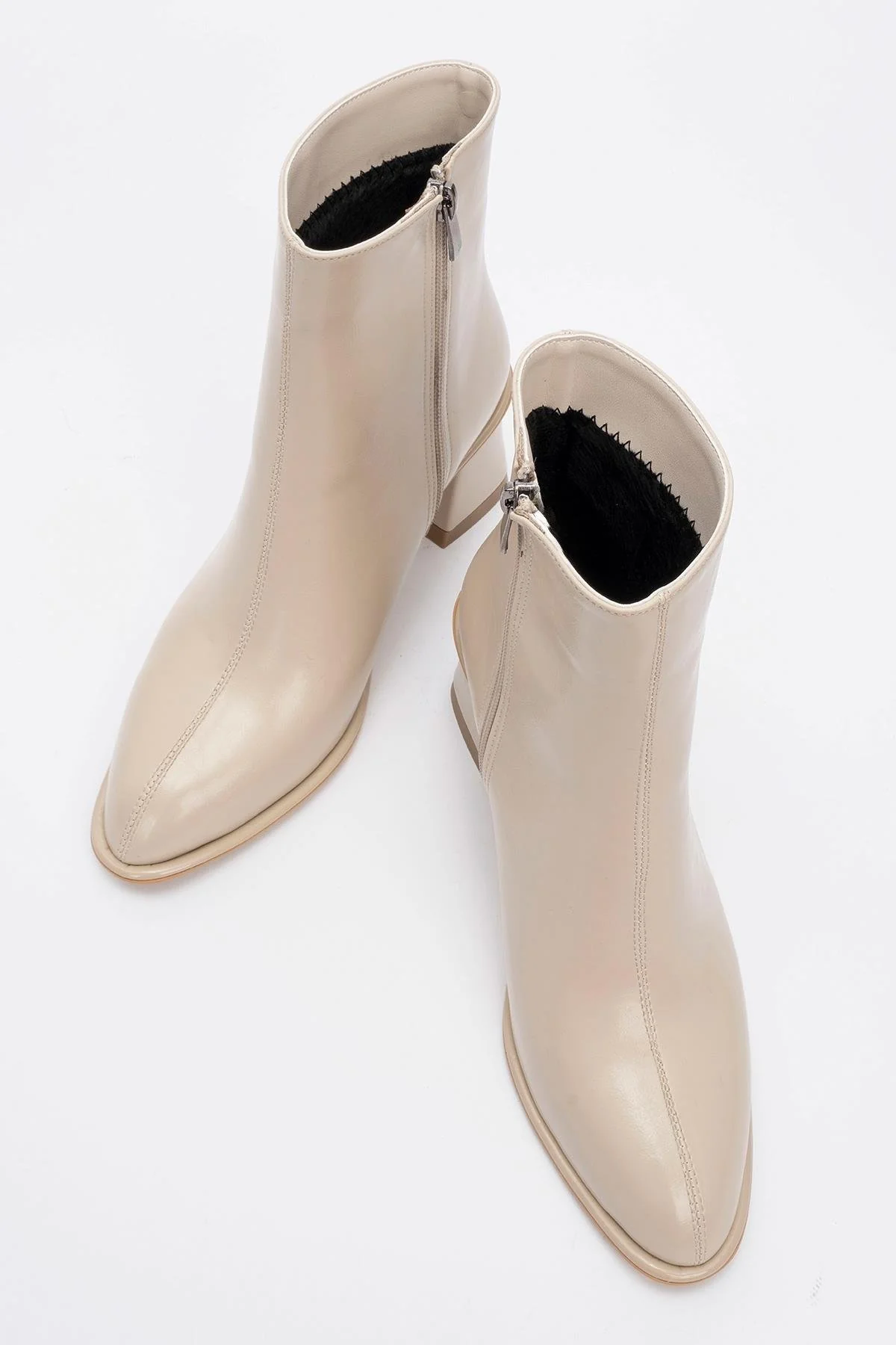 Alba Beige Block Heel Boot (Women) - Image 2
