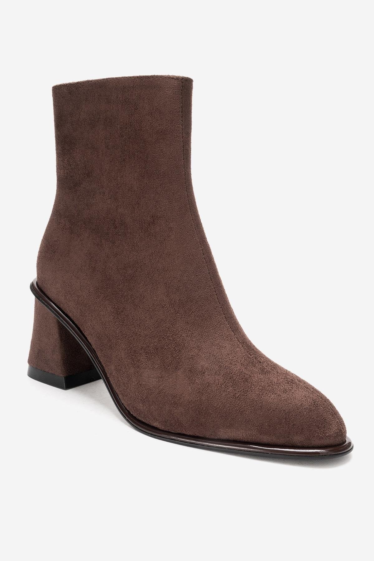 ALBA - Brown Suede Block Heel Boot (Women) - Image 4