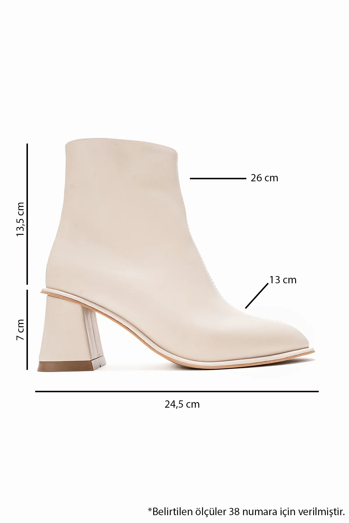 Alba - Off-White Genuine Leather Block Heel Boot (Women) - Image 3