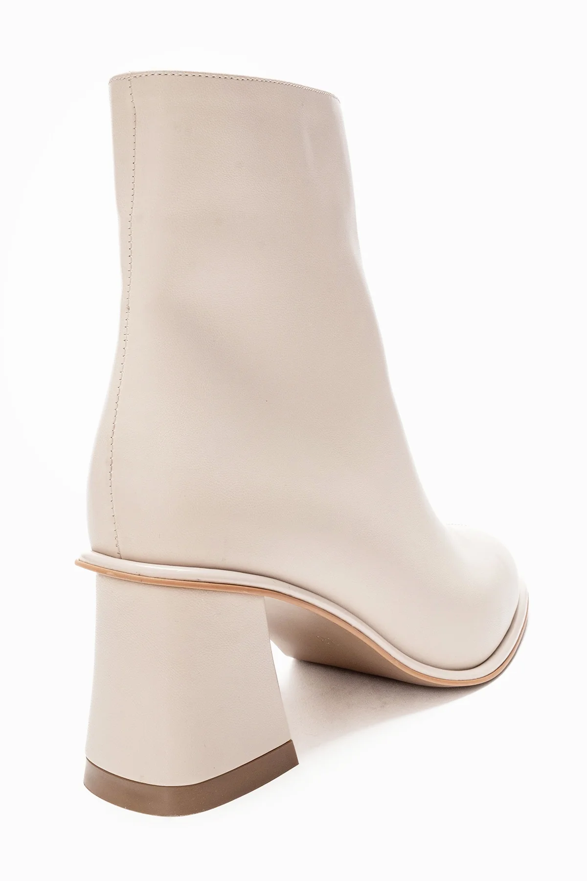 Alba - Off-White Genuine Leather Block Heel Boot (Women) - Image 5