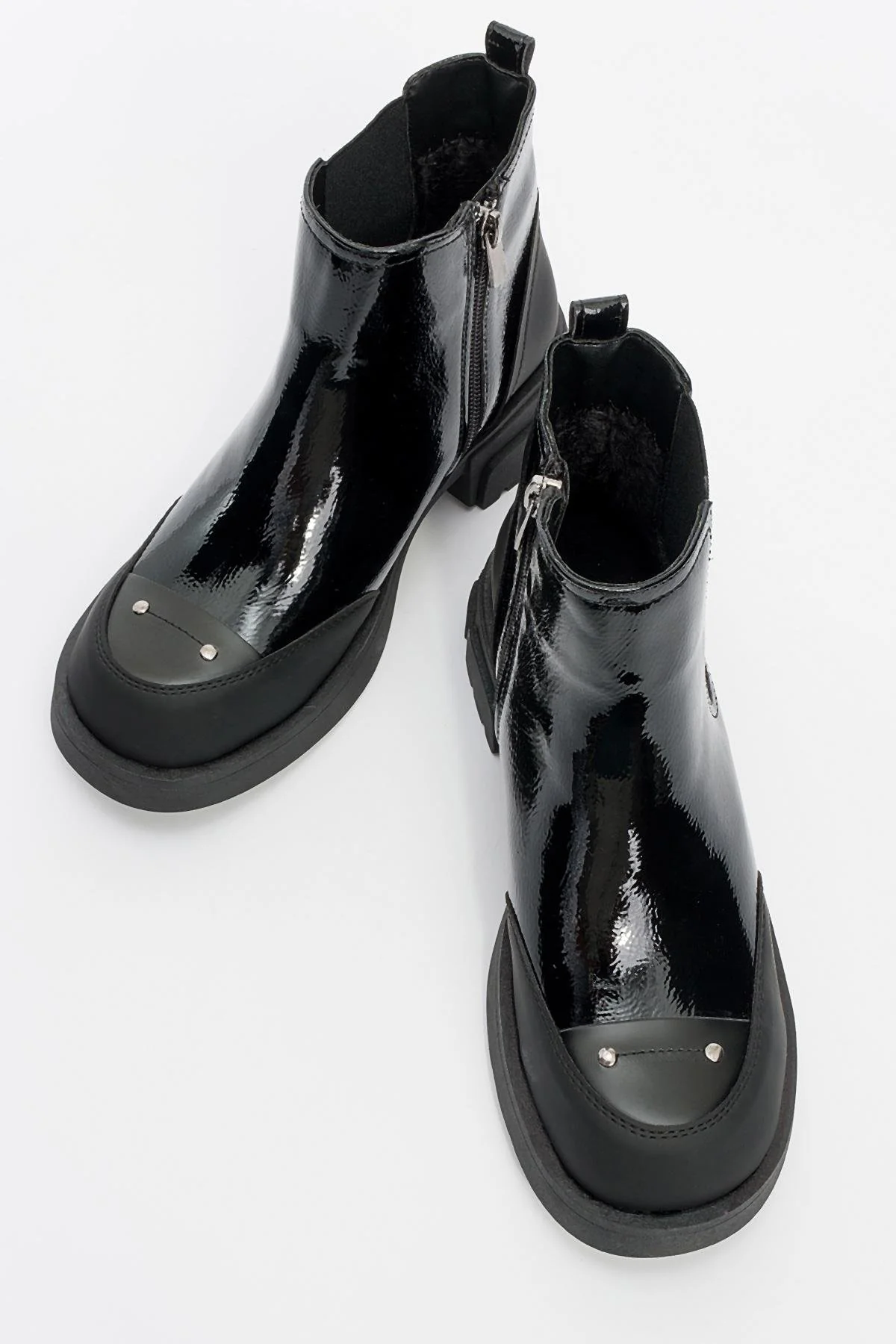 Albia - Black Zippered Elastic Boot (Women) - Image 2