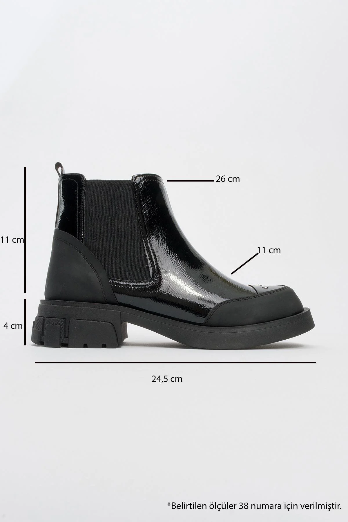 Albia - Black Zippered Elastic Boot (Women) - Image 4