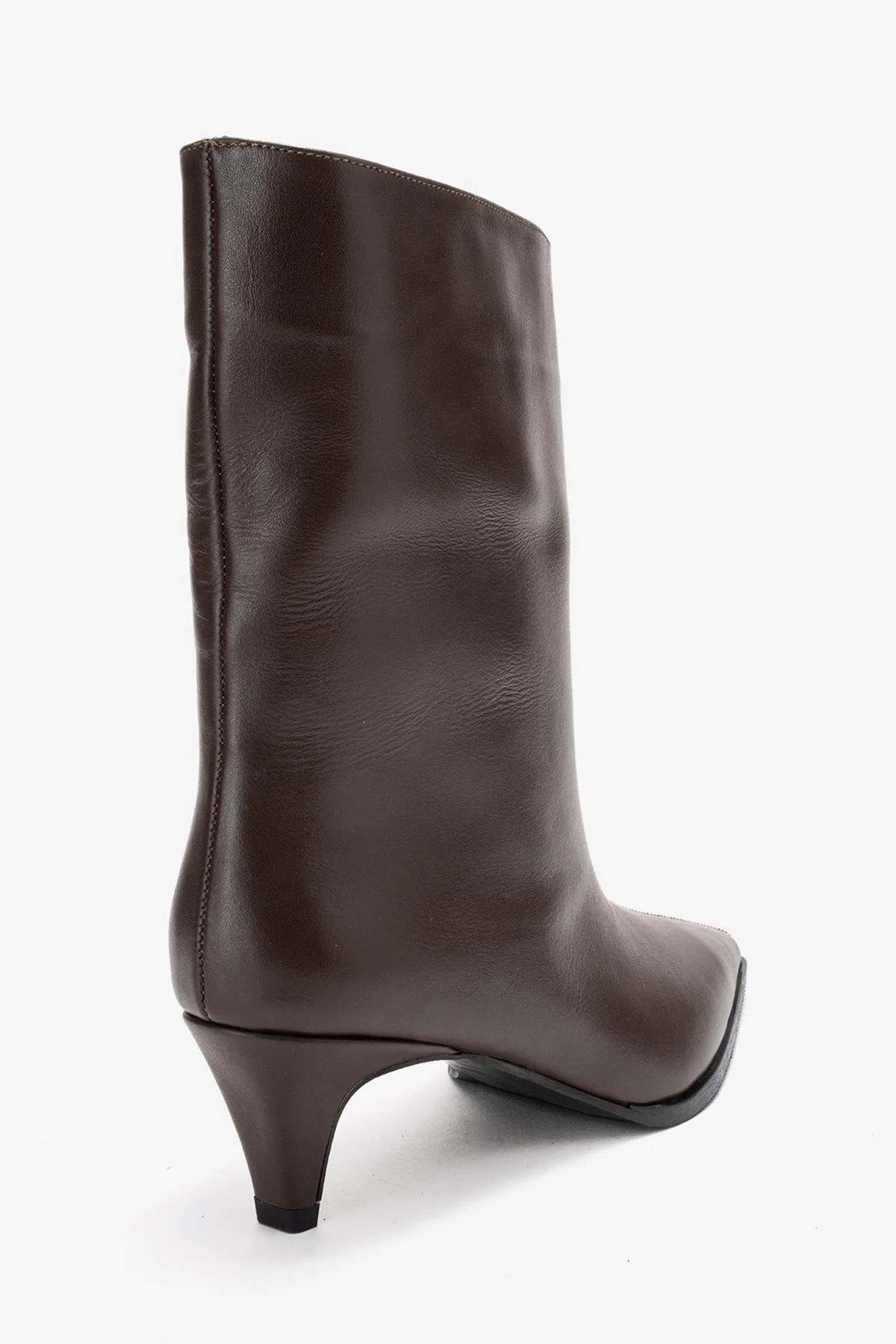 Aleo - Brown Genuine Leather Pointed Toe Low Heel Boot (Women) - Image 5