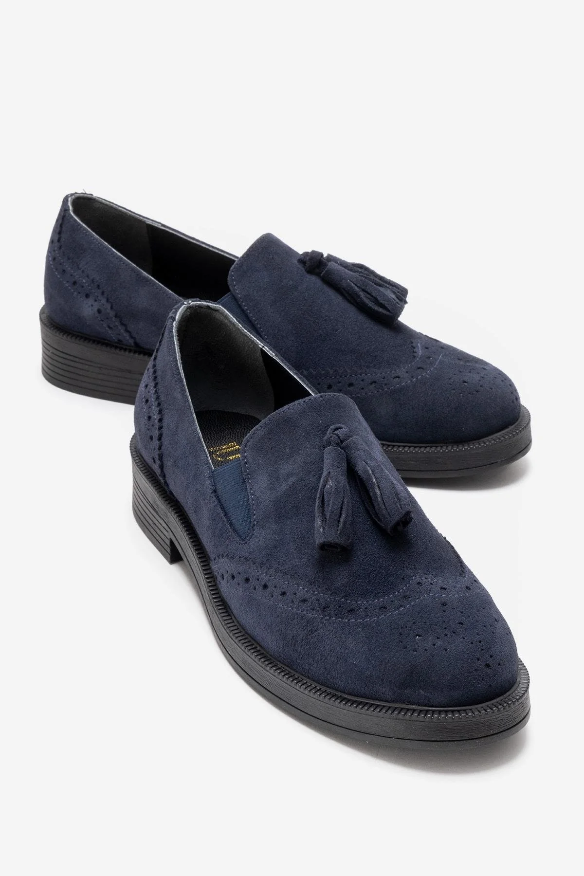 ALEX - Navy Suede Genuine Leather Loafer (Women)