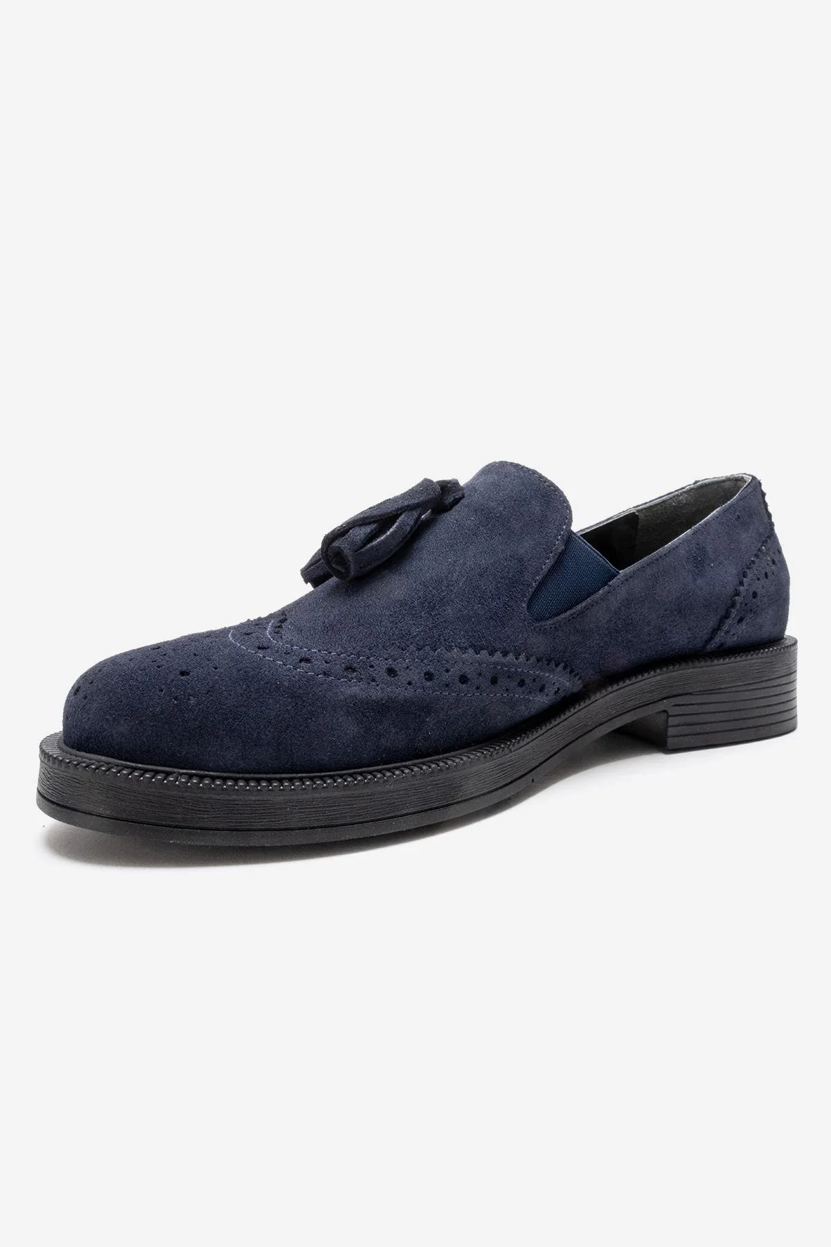 ALEX - Navy Suede Genuine Leather Loafer (Women) - Image 4
