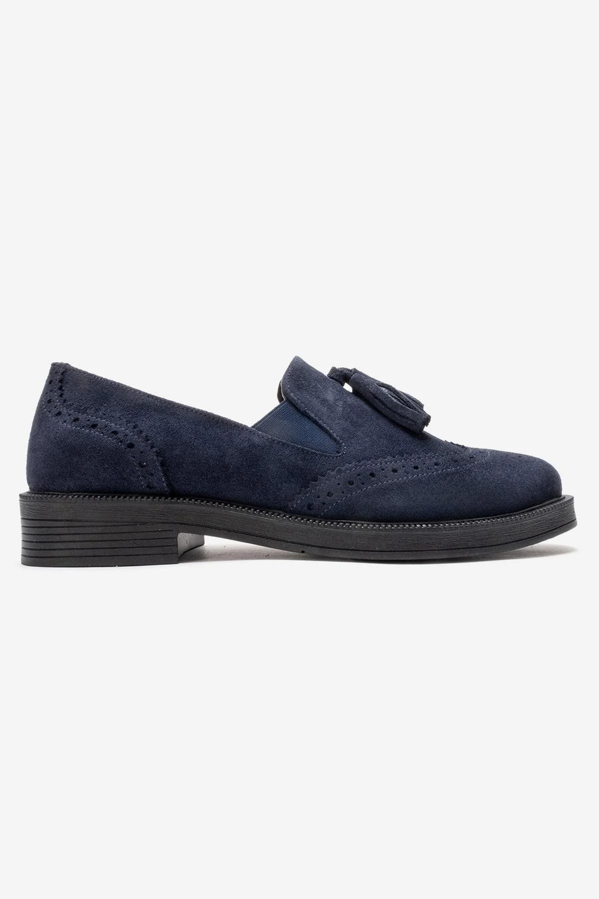 ALEX - Navy Suede Genuine Leather Loafer (Women) - Image 6
