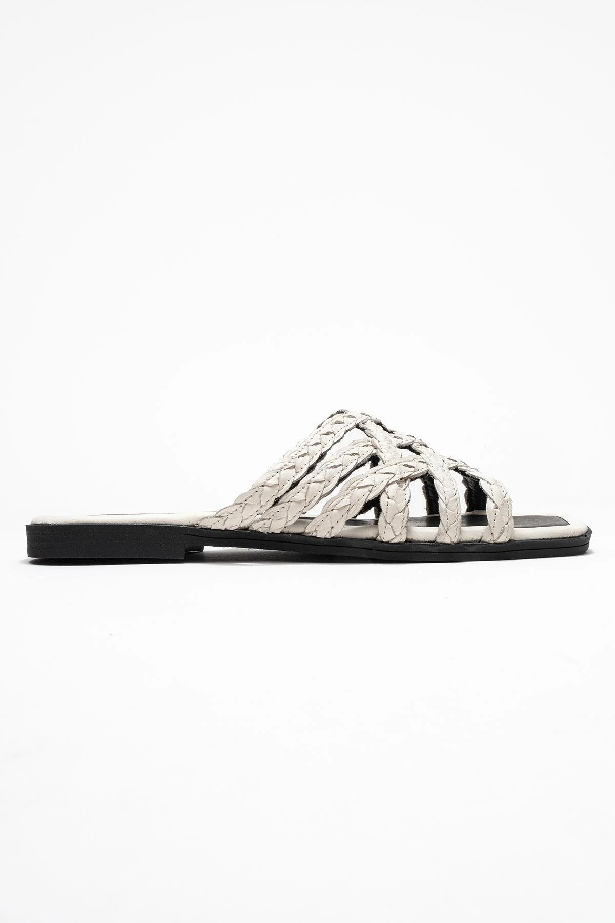 Alisha Light Beige Leather Slide Sandal (Women) - Image 6