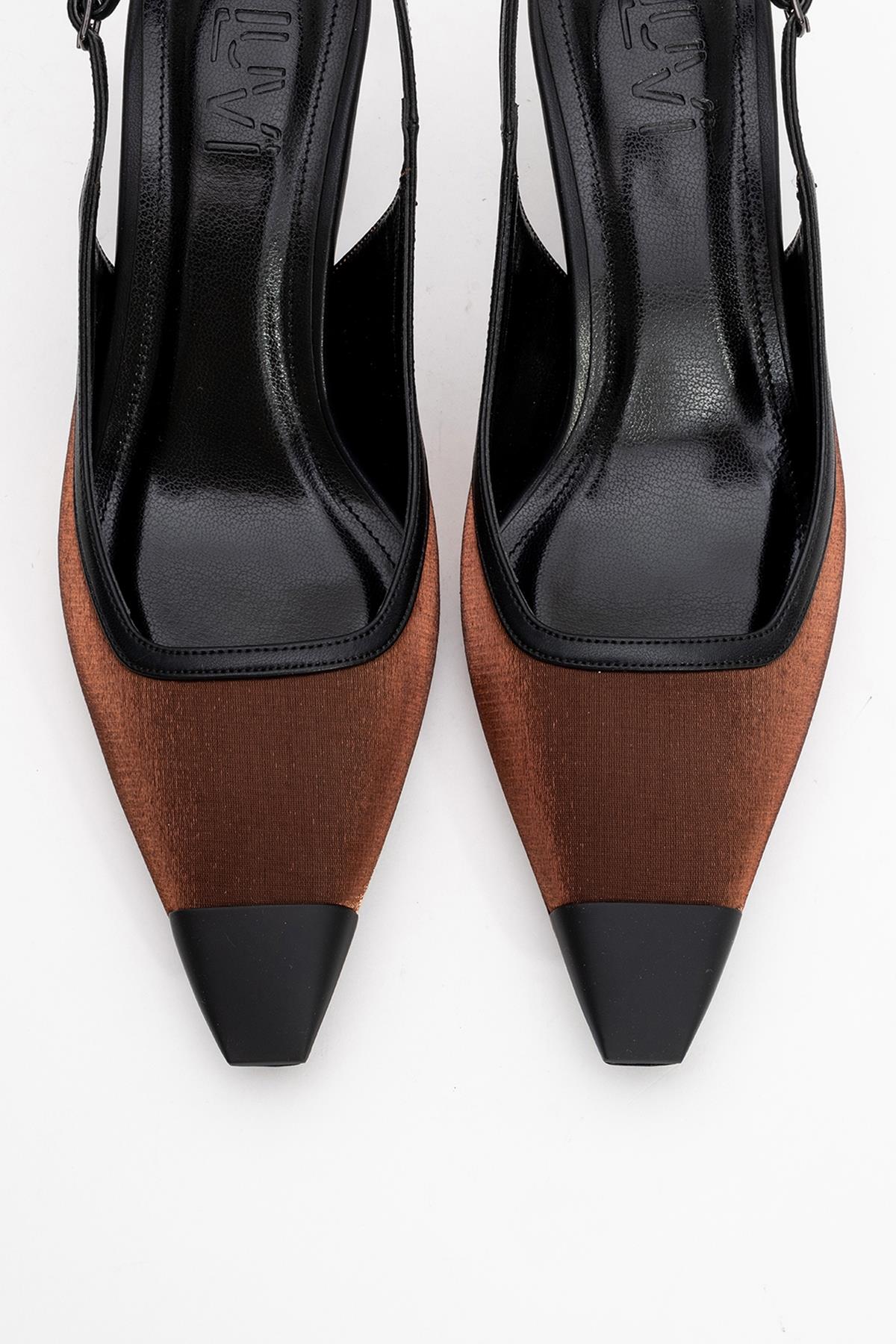 Alive - Copper Satin Matte Toe Detail Heeled Shoe (Women) - Image 2