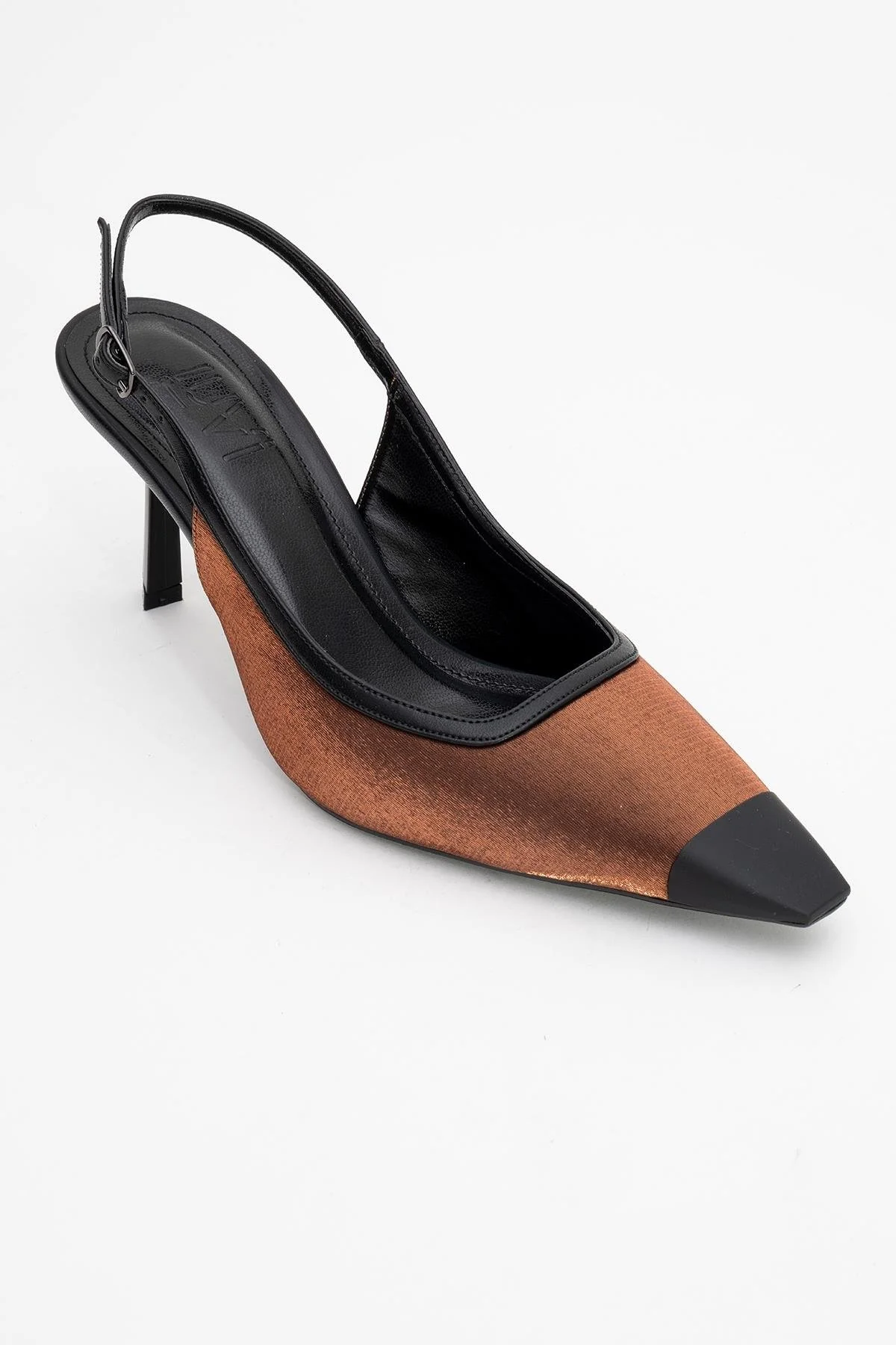 Alive - Copper Satin Matte Toe Detail Heeled Shoe (Women) - Image 3