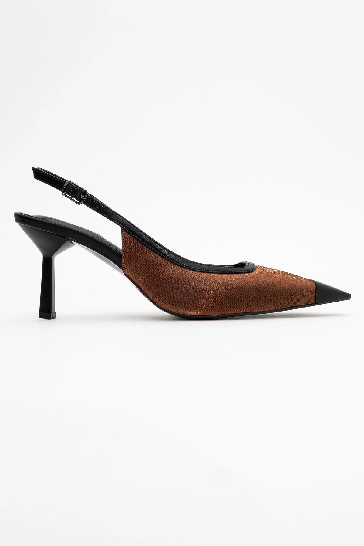 Alive - Copper Satin Matte Toe Detail Heeled Shoe (Women) - Image 6
