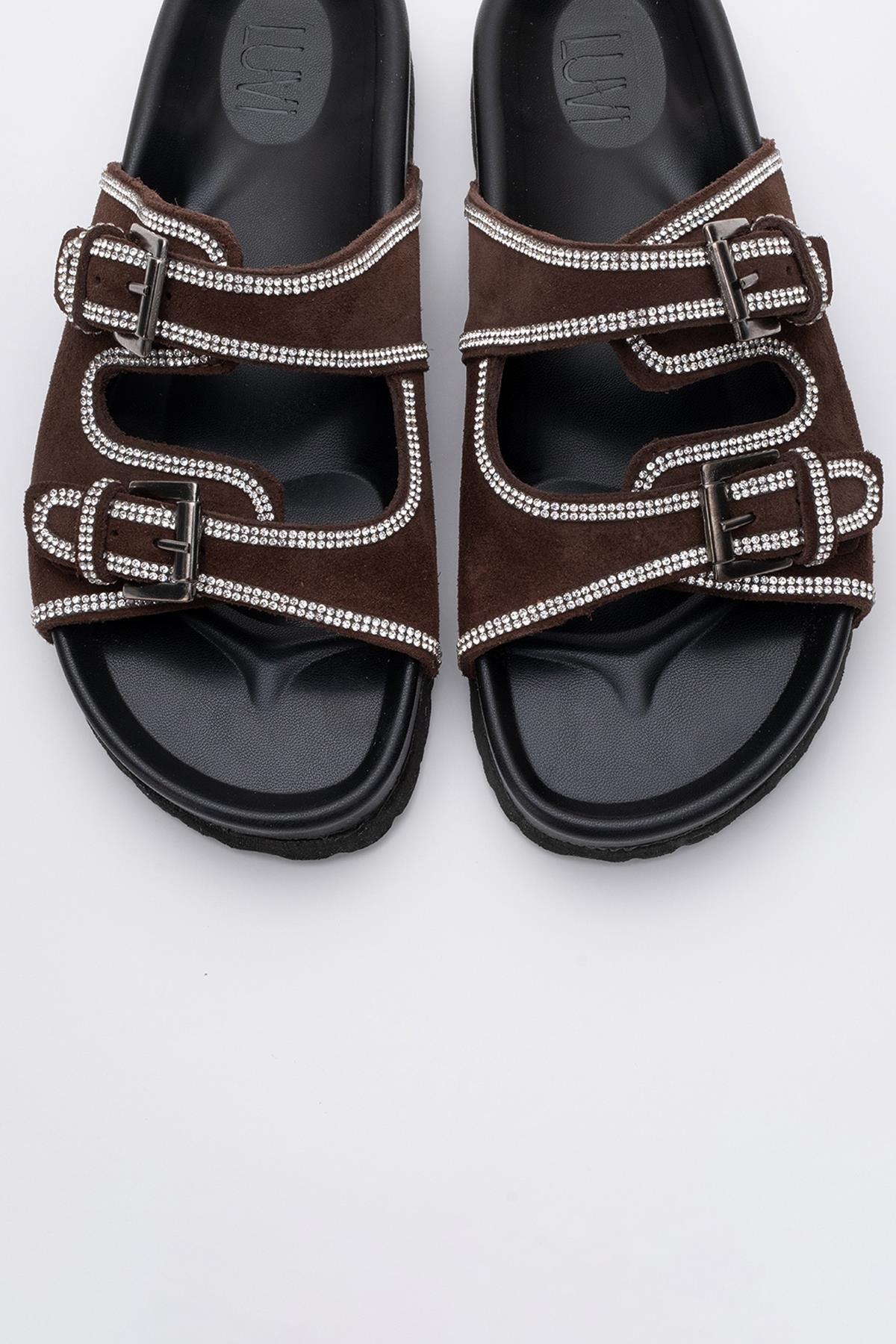 Allen - Brown Genuine Leather Slide (Women) - Image 2