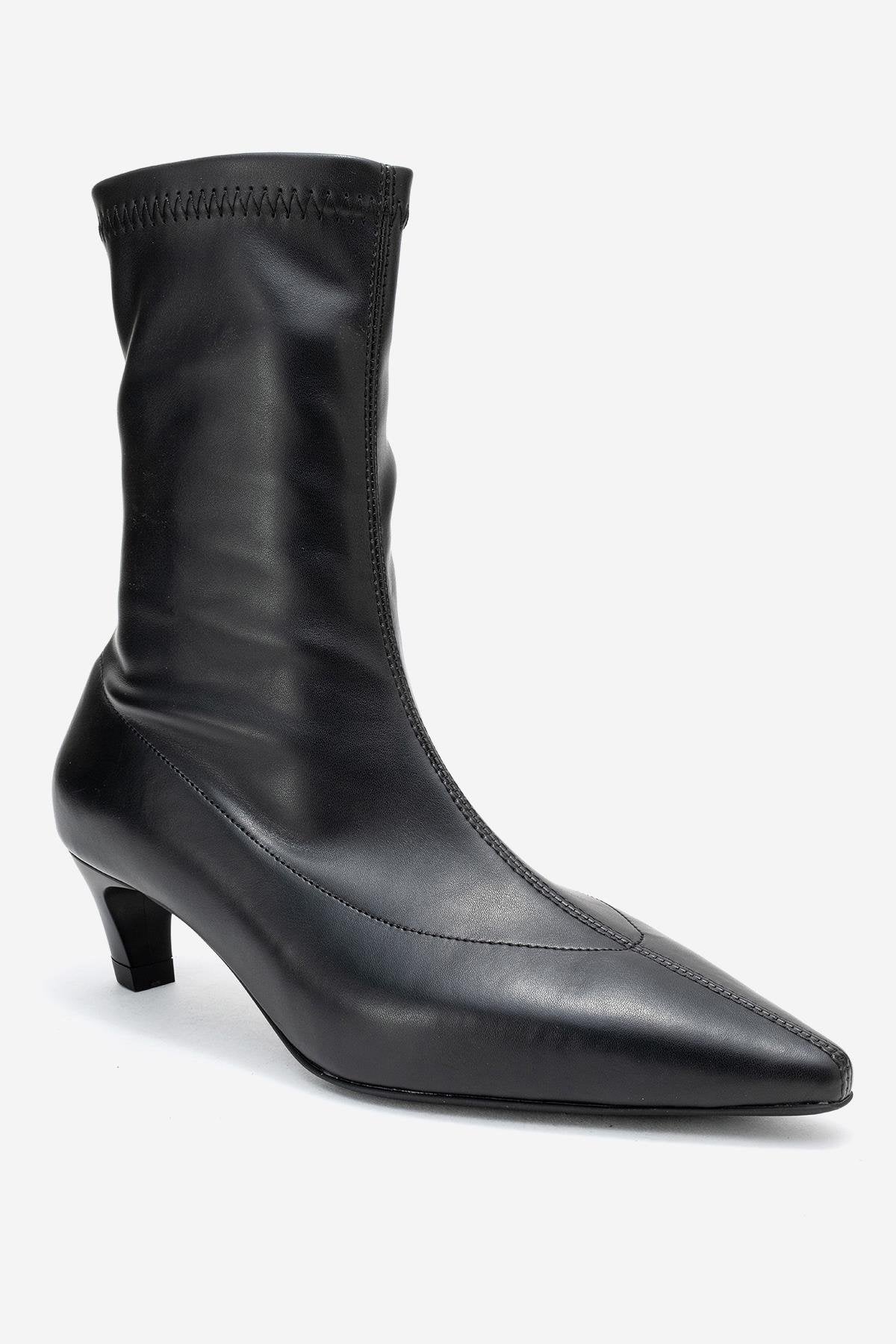 ALORA - Black Kitten Heel Boot (Women) - Image 3