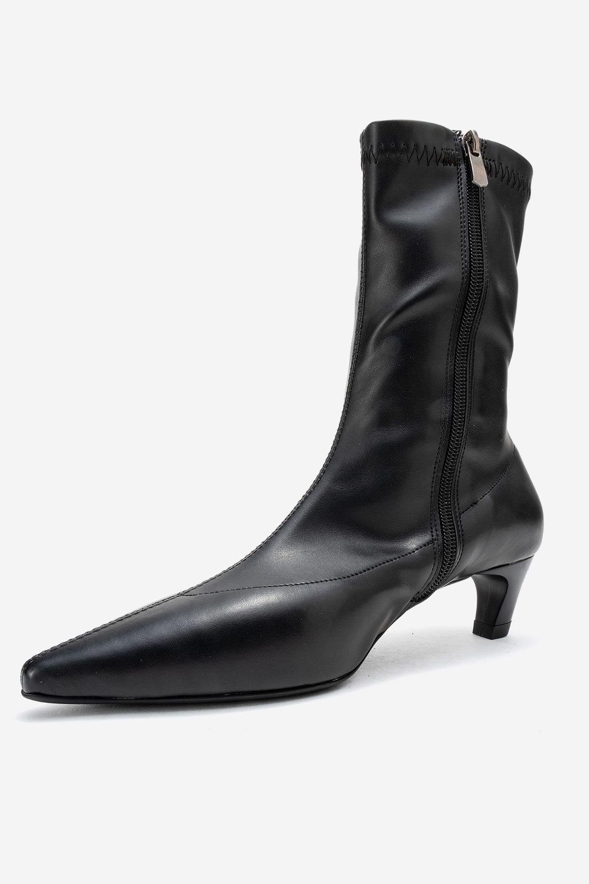 ALORA - Black Kitten Heel Boot (Women) - Image 4