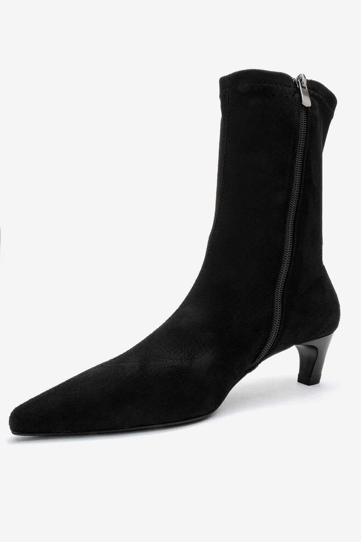 ALORA - Black Stretch Short Heel Boot (Women) - Image 4