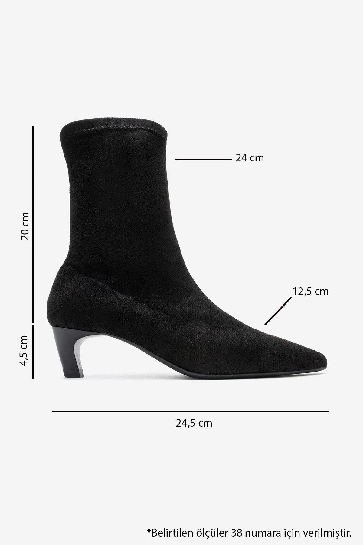 ALORA - Black Stretch Short Heel Boot (Women) - Image 6