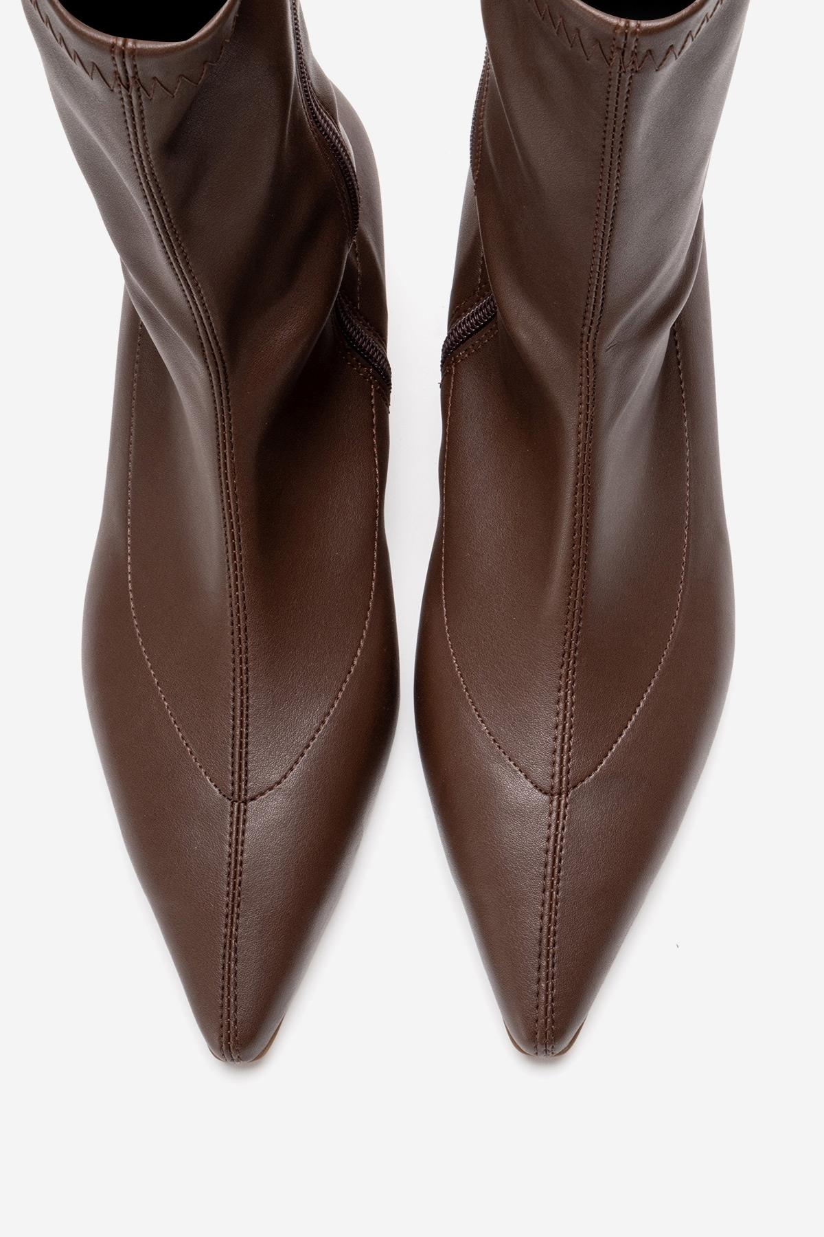 ALORA - Brown Kitten Heel Boot (Women) - Image 2