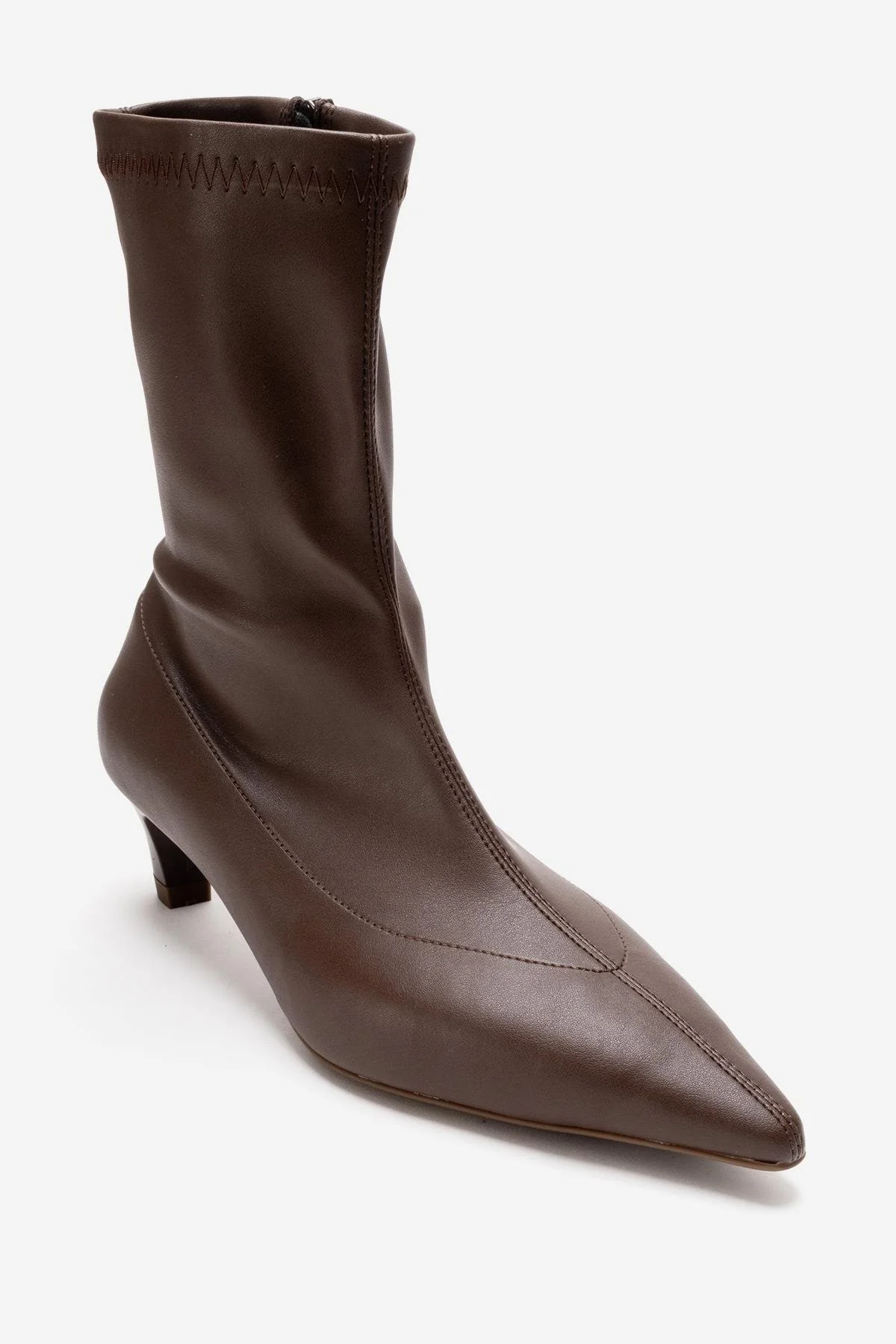 ALORA - Brown Kitten Heel Boot (Women) - Image 3