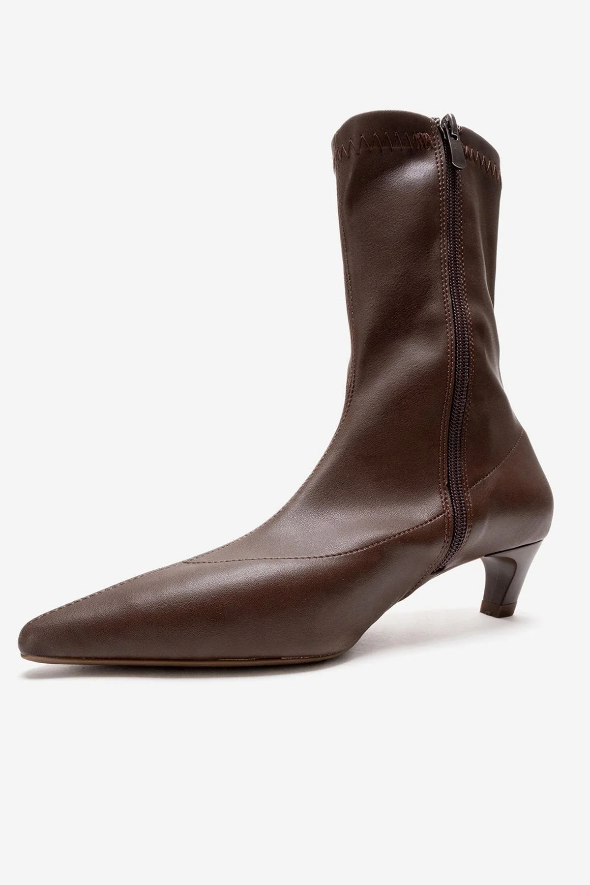 ALORA - Brown Kitten Heel Boot (Women) - Image 4