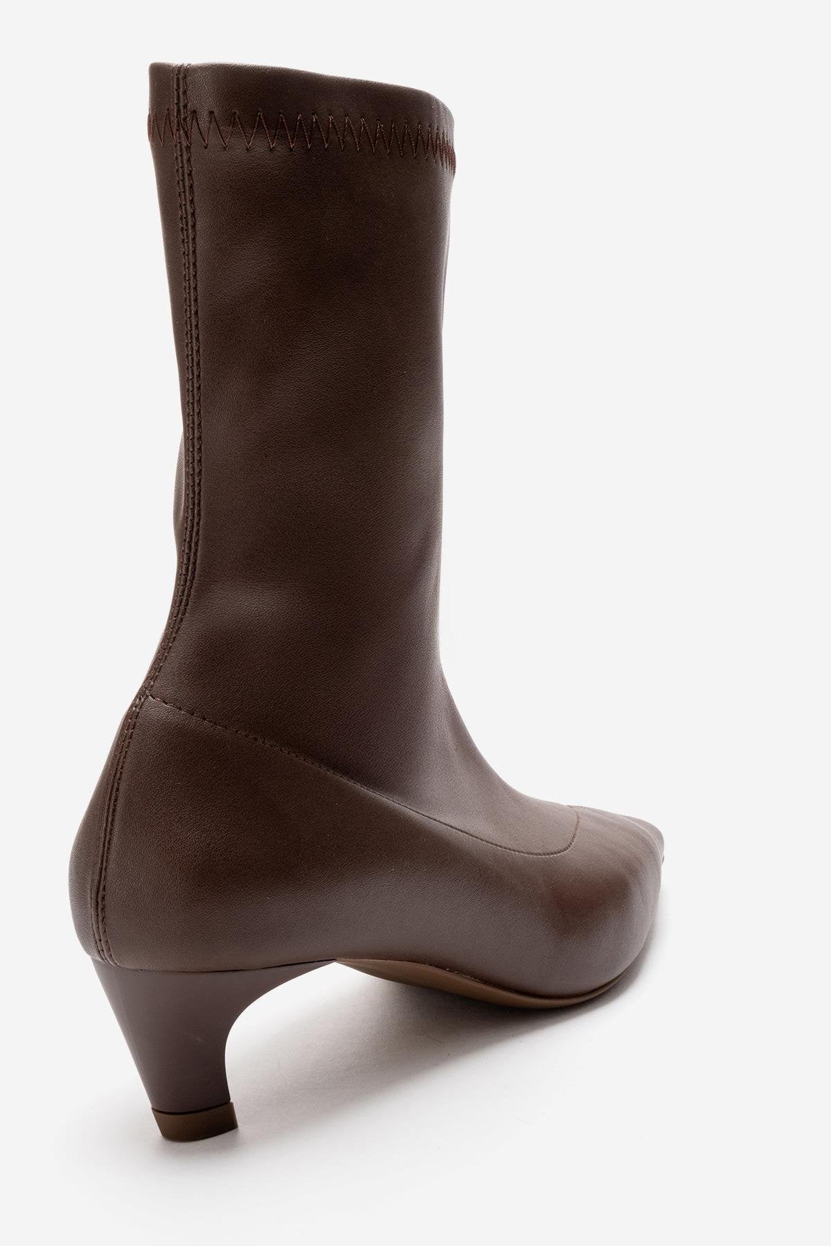 ALORA - Brown Kitten Heel Boot (Women) - Image 5
