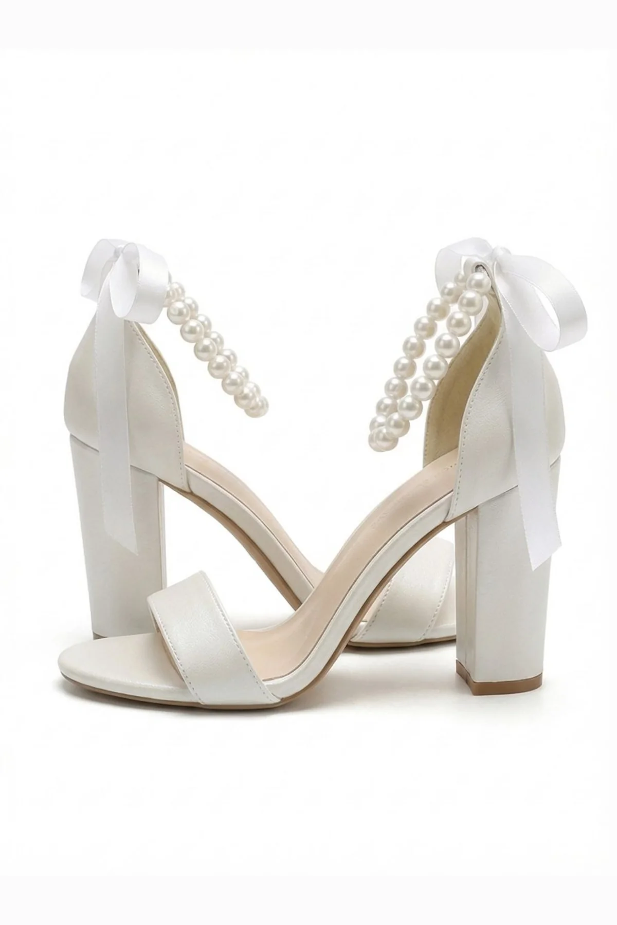 Althea Pearl Ankle Strap Block Heel Sandals - Image 4