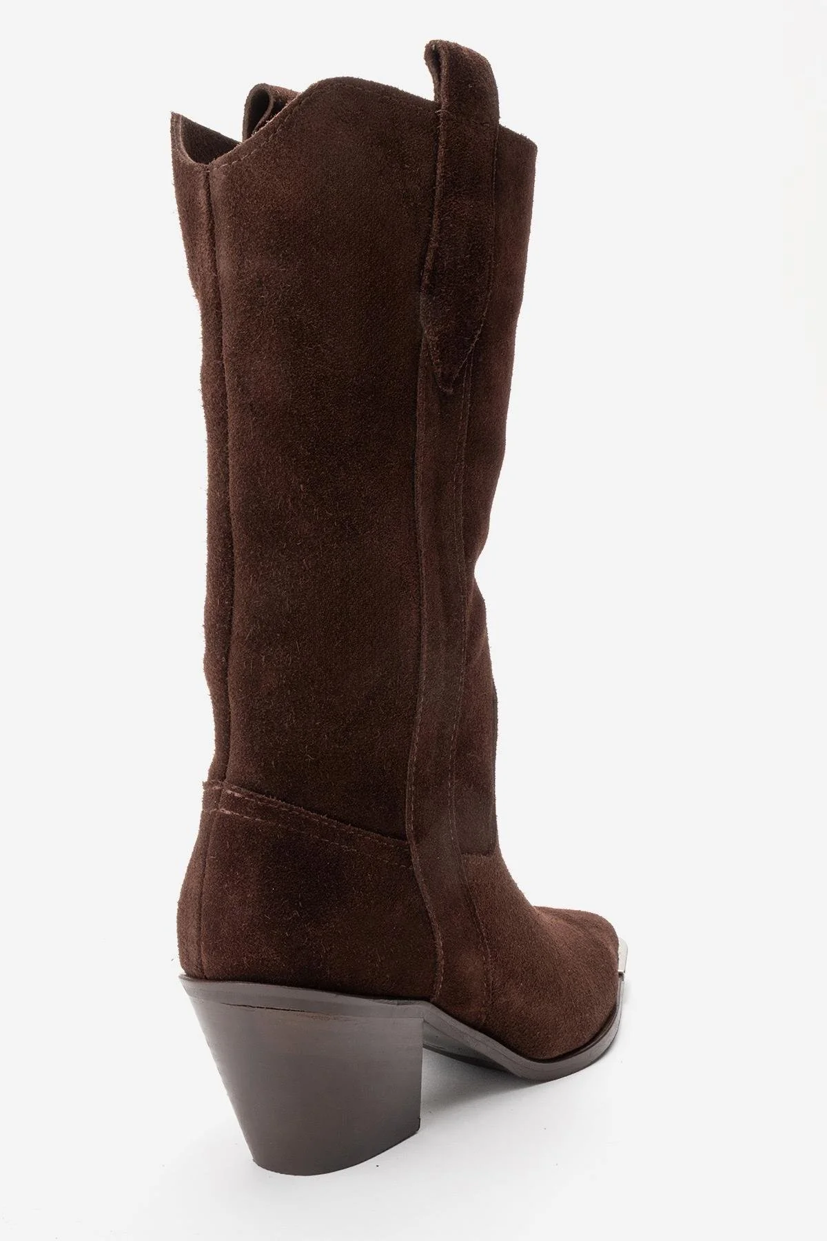 ALVI - Brown Genuine Suede Block Heel Western Boot (Women) - Image 5