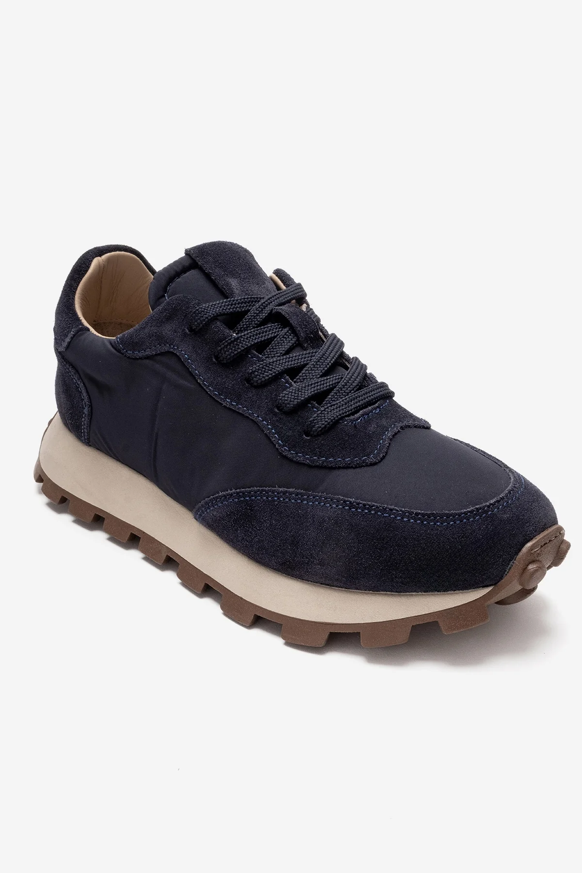 AMANDA - Navy Genuine Leather Sneaker (Women) - Image 3