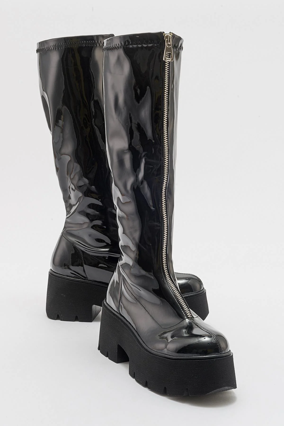 Amaronte - Black Patent Thick Sole Boot (Women)