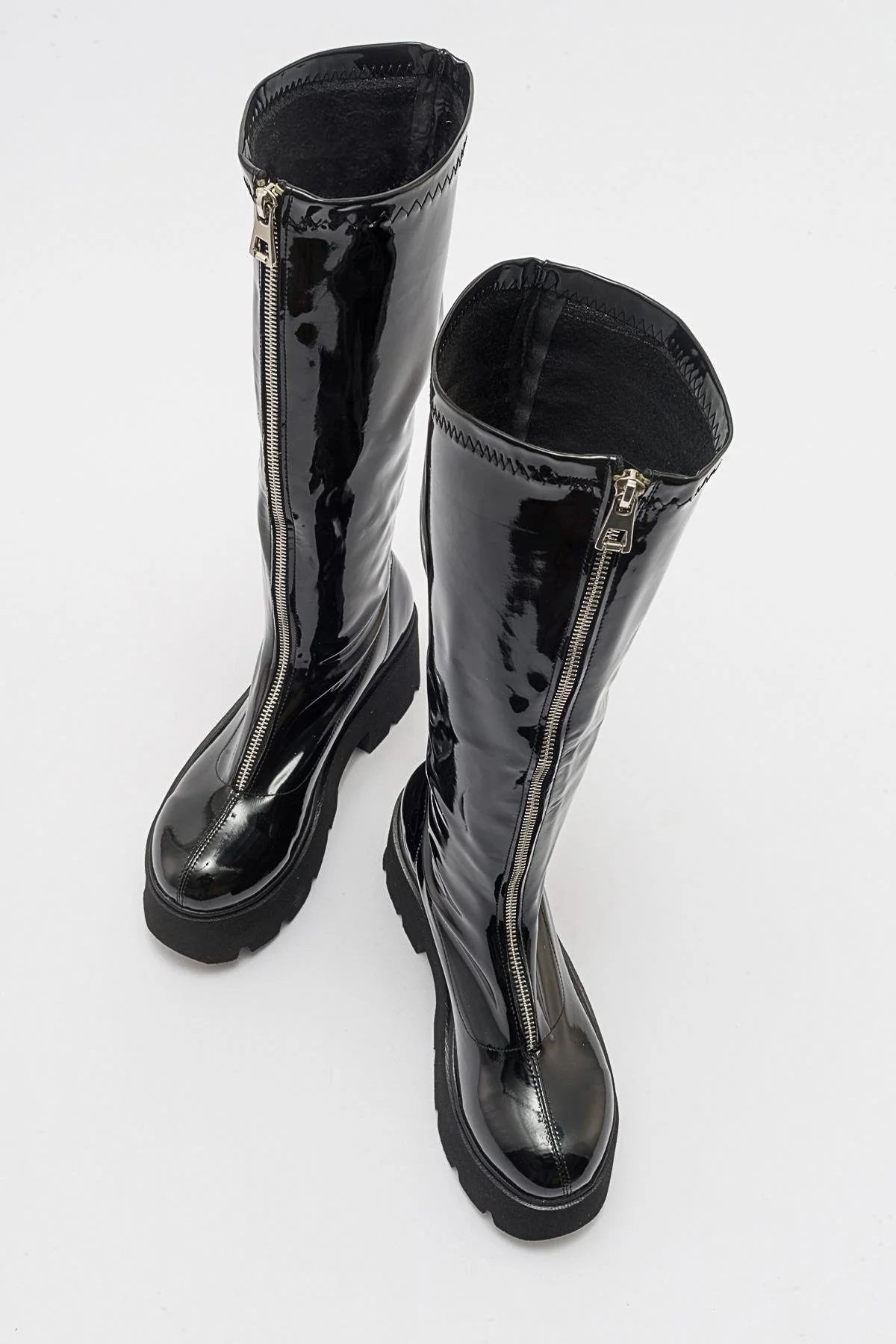 Amaronte - Black Patent Thick Sole Boot (Women) - Image 2