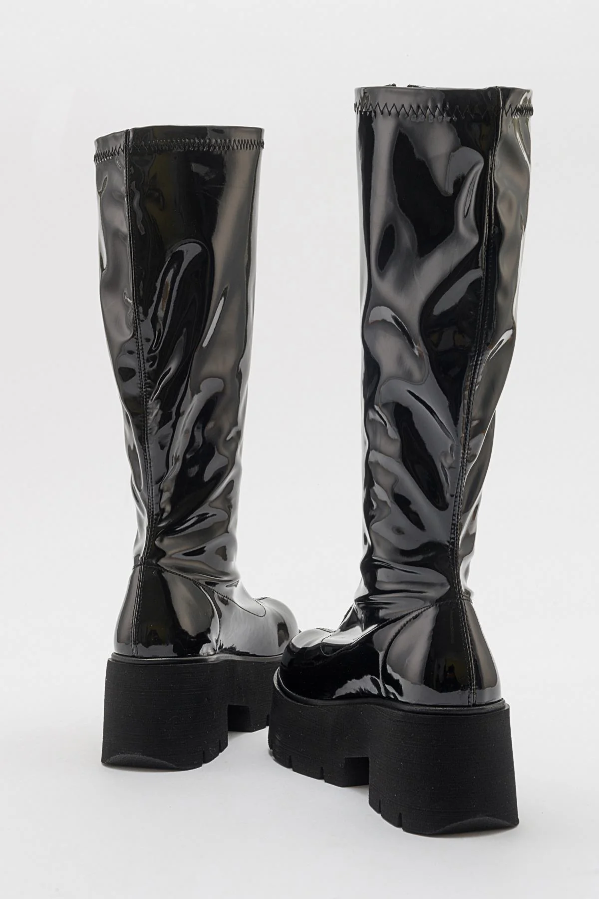 Amaronte - Black Patent Thick Sole Boot (Women) - Image 5