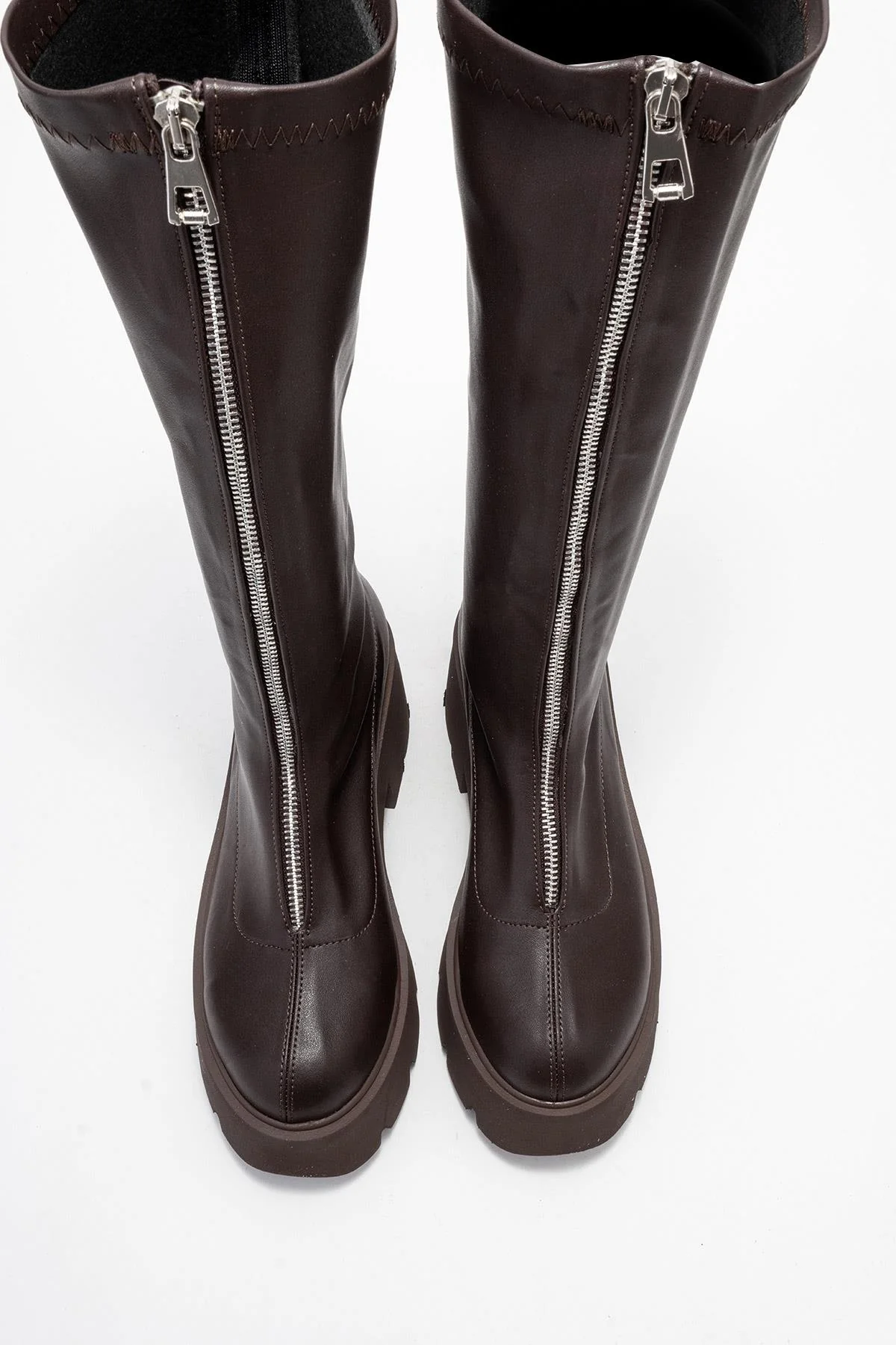 Amaronte - Brown Stretch Thick Sole Boot (Women) - Image 2