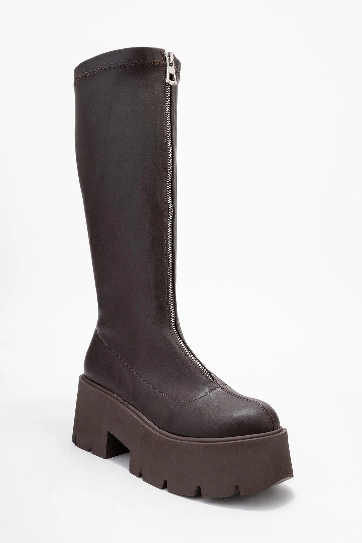 Amaronte - Brown Stretch Thick Sole Boot (Women) - Image 3
