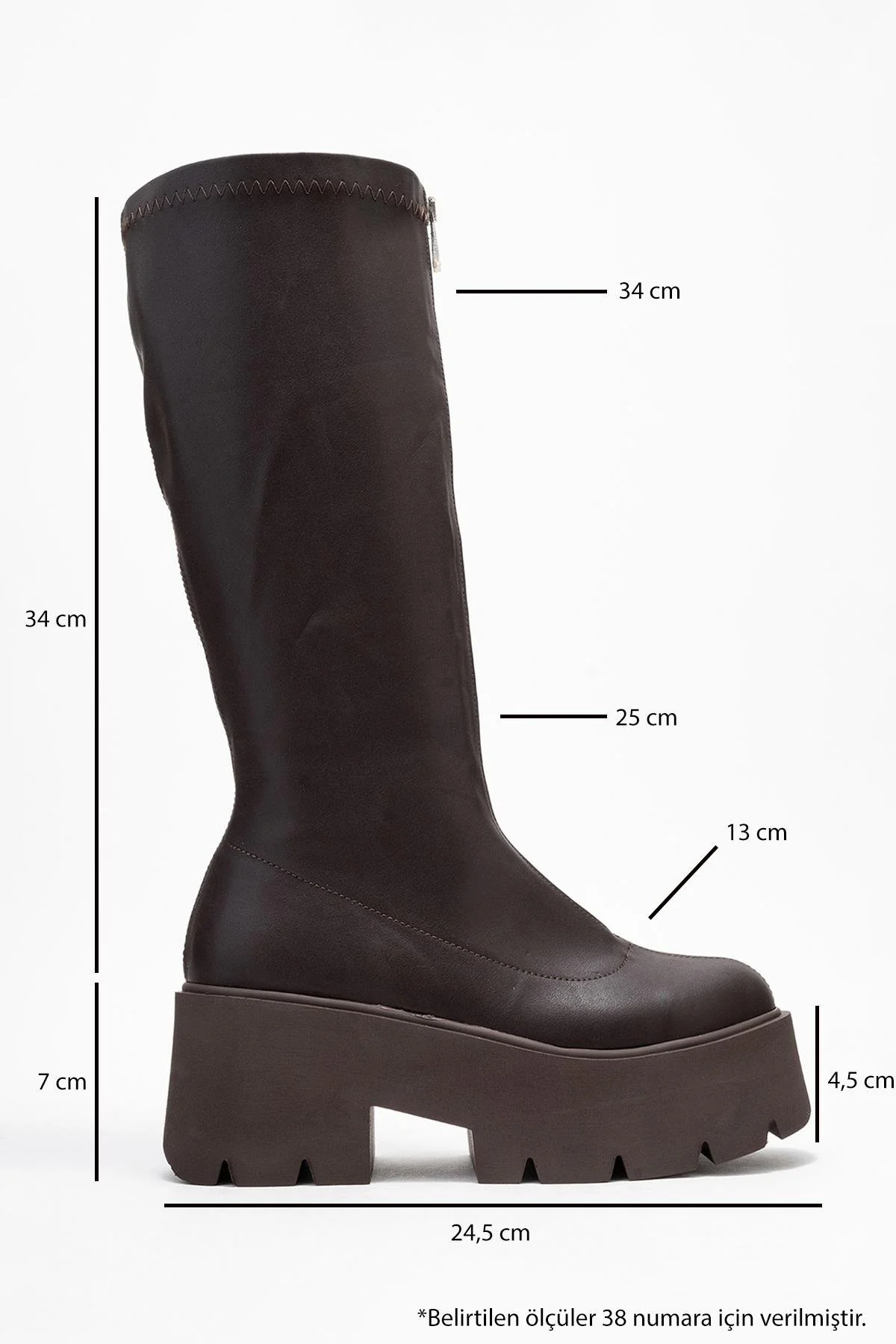Amaronte - Brown Stretch Thick Sole Boot (Women) - Image 6