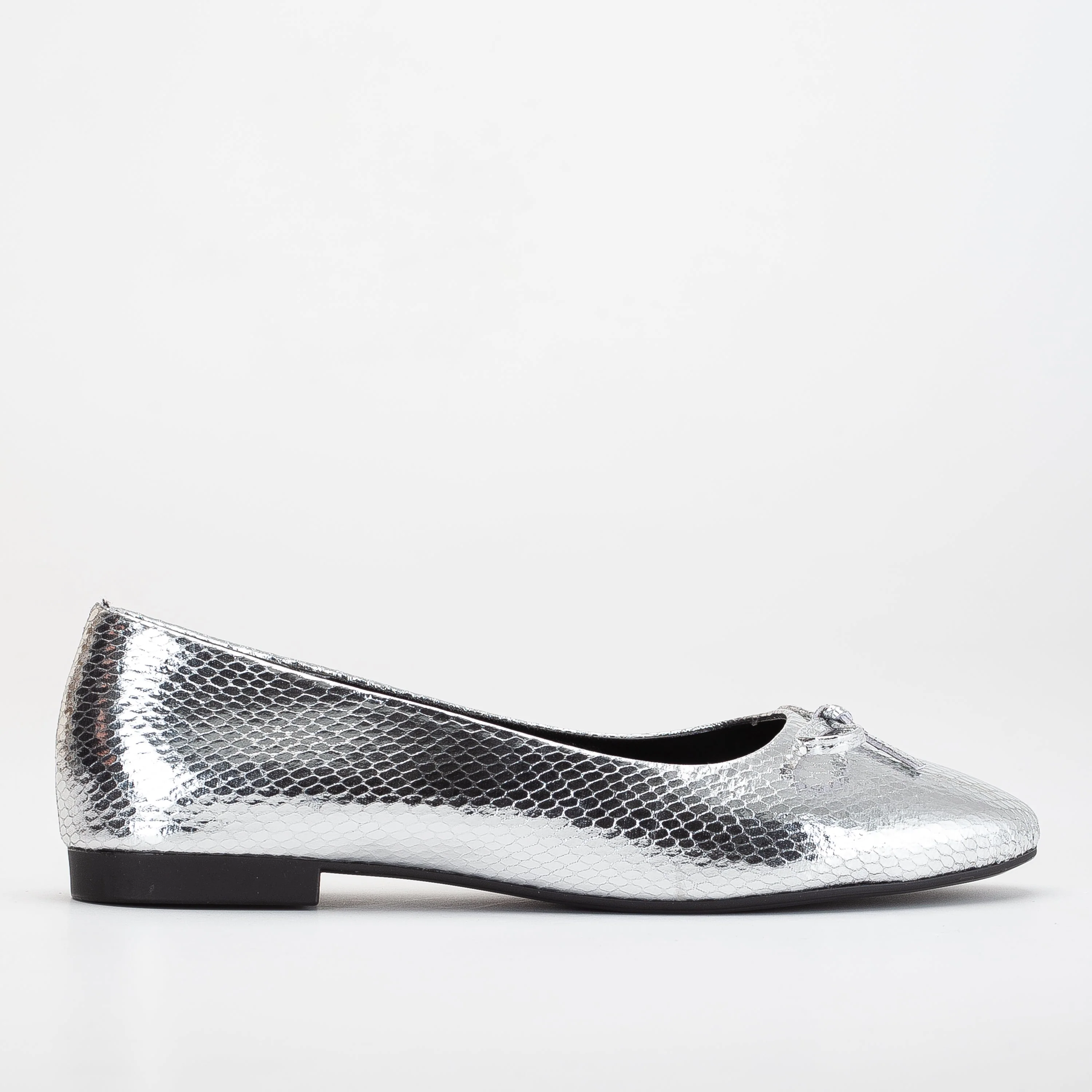 Amy - Silver Ballerina Flats - Image 4