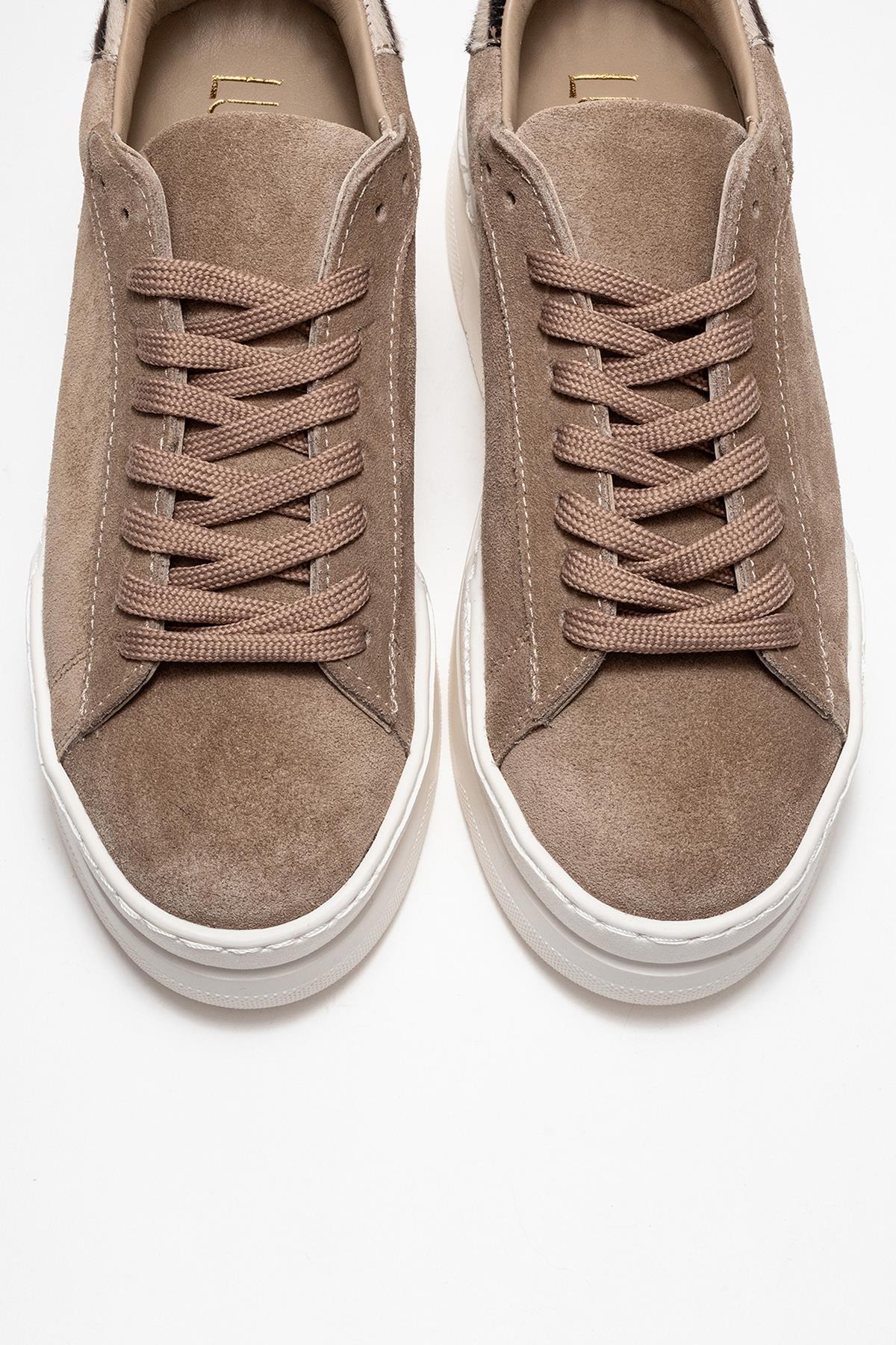 Anabel - Taupe Suede Genuine Leather Casual Sneaker (Women) - Image 2