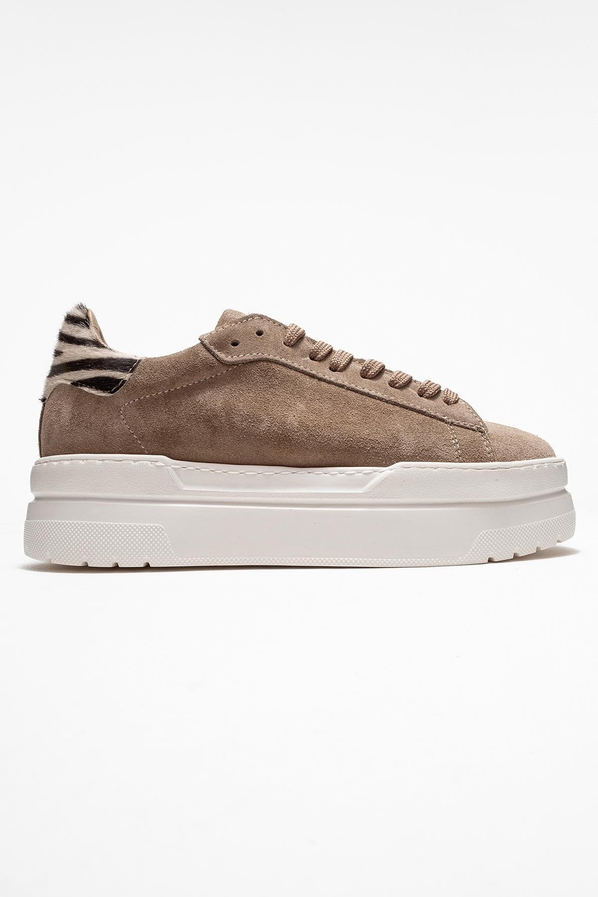 Anabel - Taupe Suede Genuine Leather Casual Sneaker (Women) - Image 6