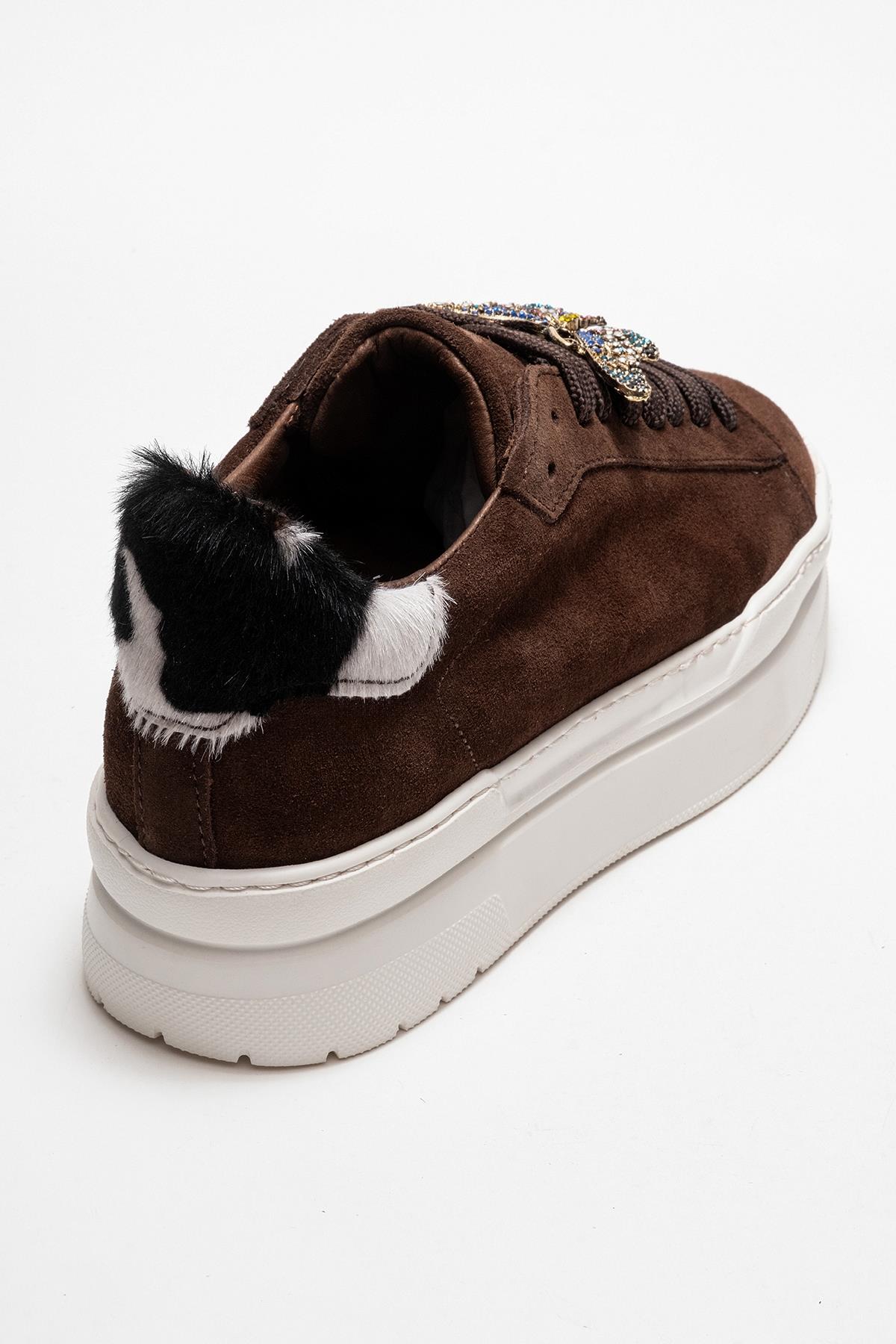 Anda - Brown Genuine Leather Buckled Casual Sneaker (Women) - Image 5