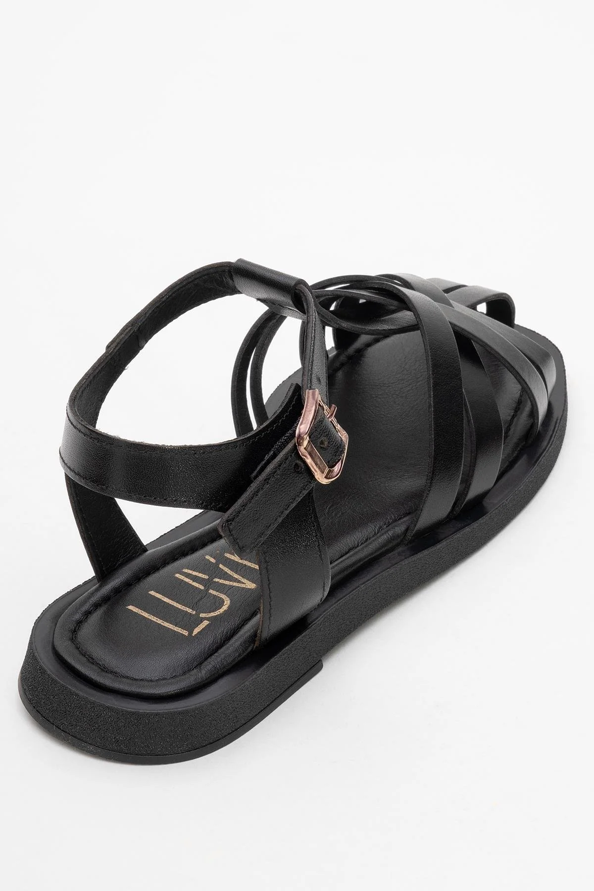 Andres - Black Leather Sandal (Women) - Image 5