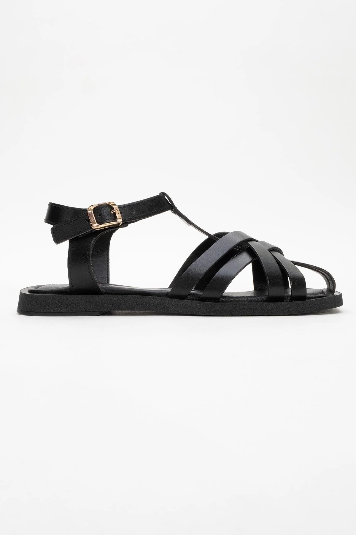 Andres - Black Leather Sandal (Women) - Image 6