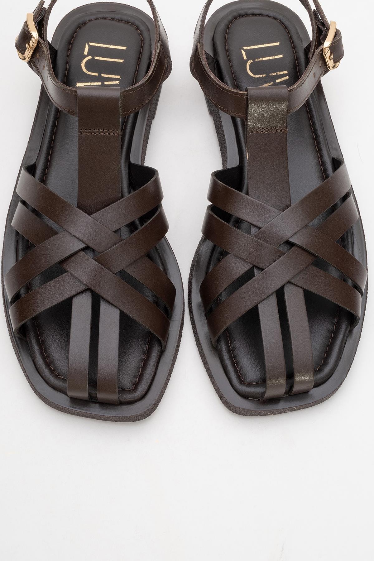 Andres - Brown Leather Sandal (Women) - Image 2