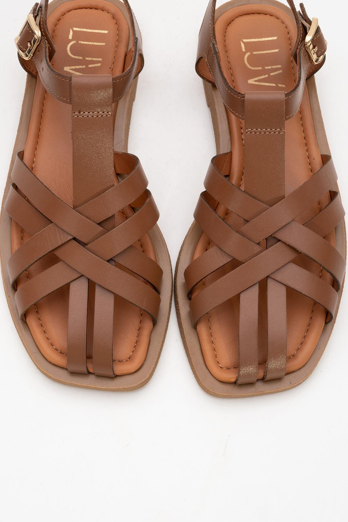 Andres - Cognac Brown Leather Sandal (Women) - Image 2