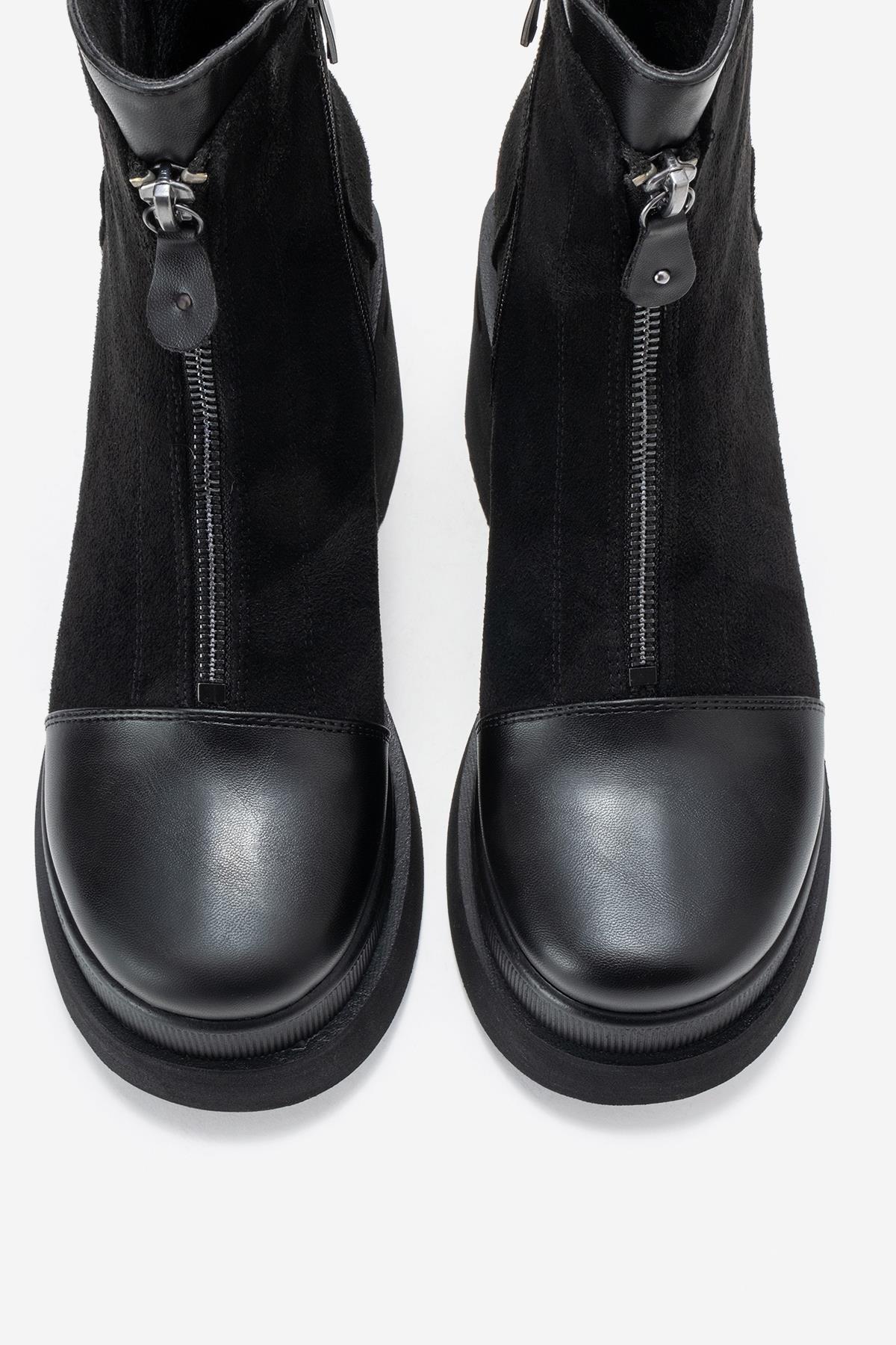 Ardenne - Black Platform Heel Boot (Women) - Image 2