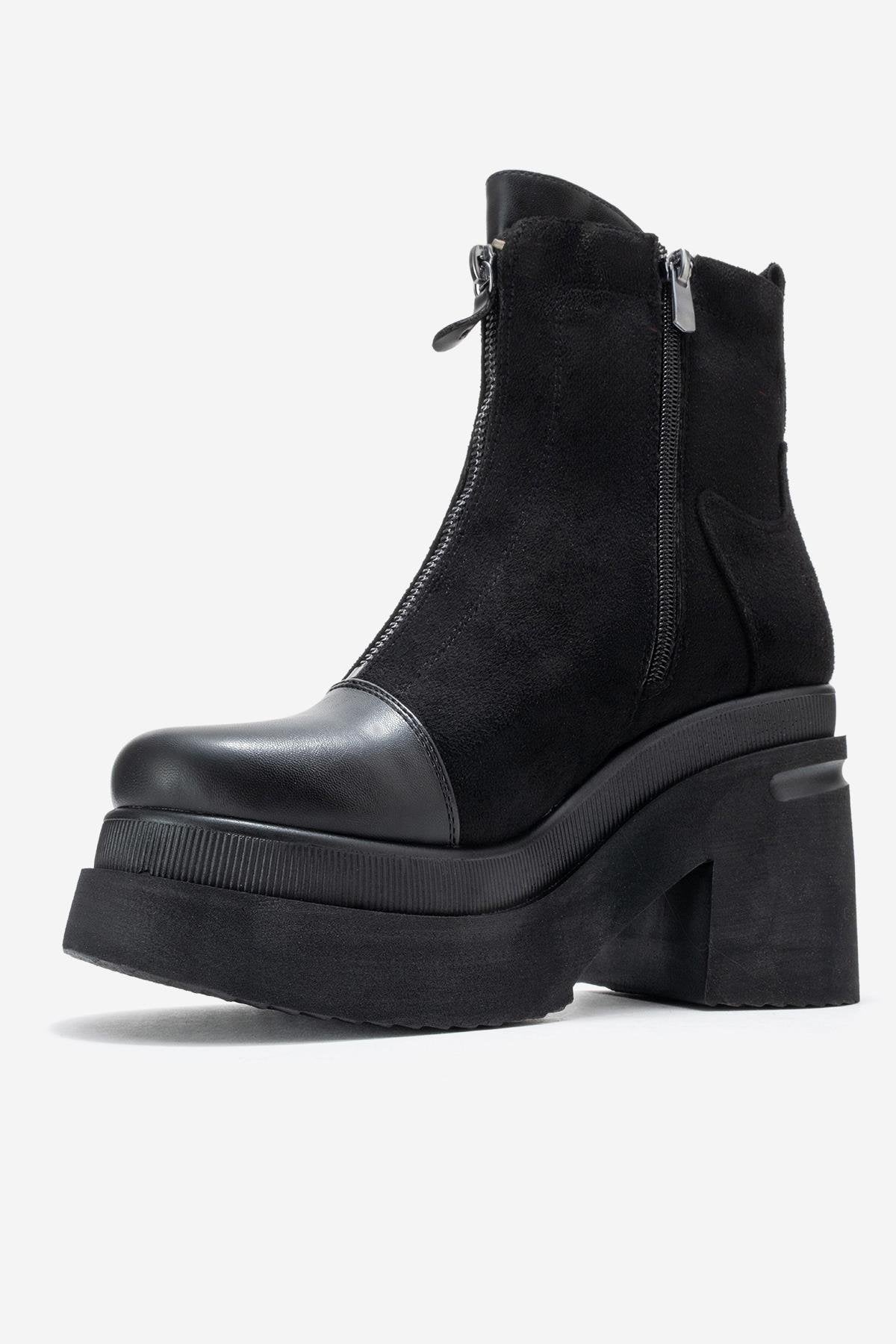 Ardenne - Black Platform Heel Boot (Women) - Image 4