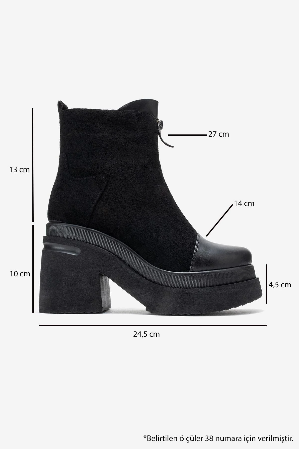 Ardenne - Black Platform Heel Boot (Women) - Image 6