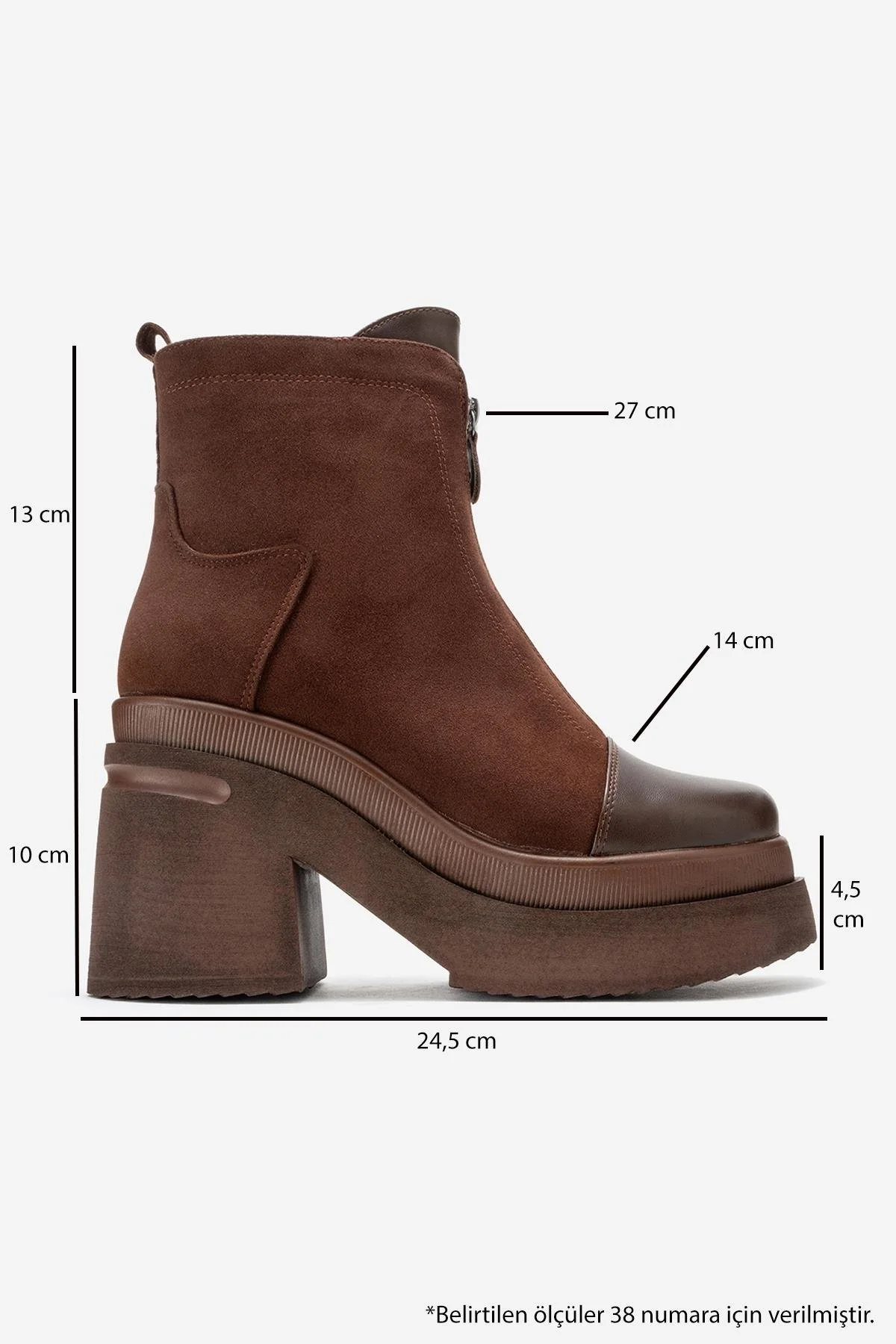 Ardenne - Brown Platform Heel Zip Boot (Women) - Image 6