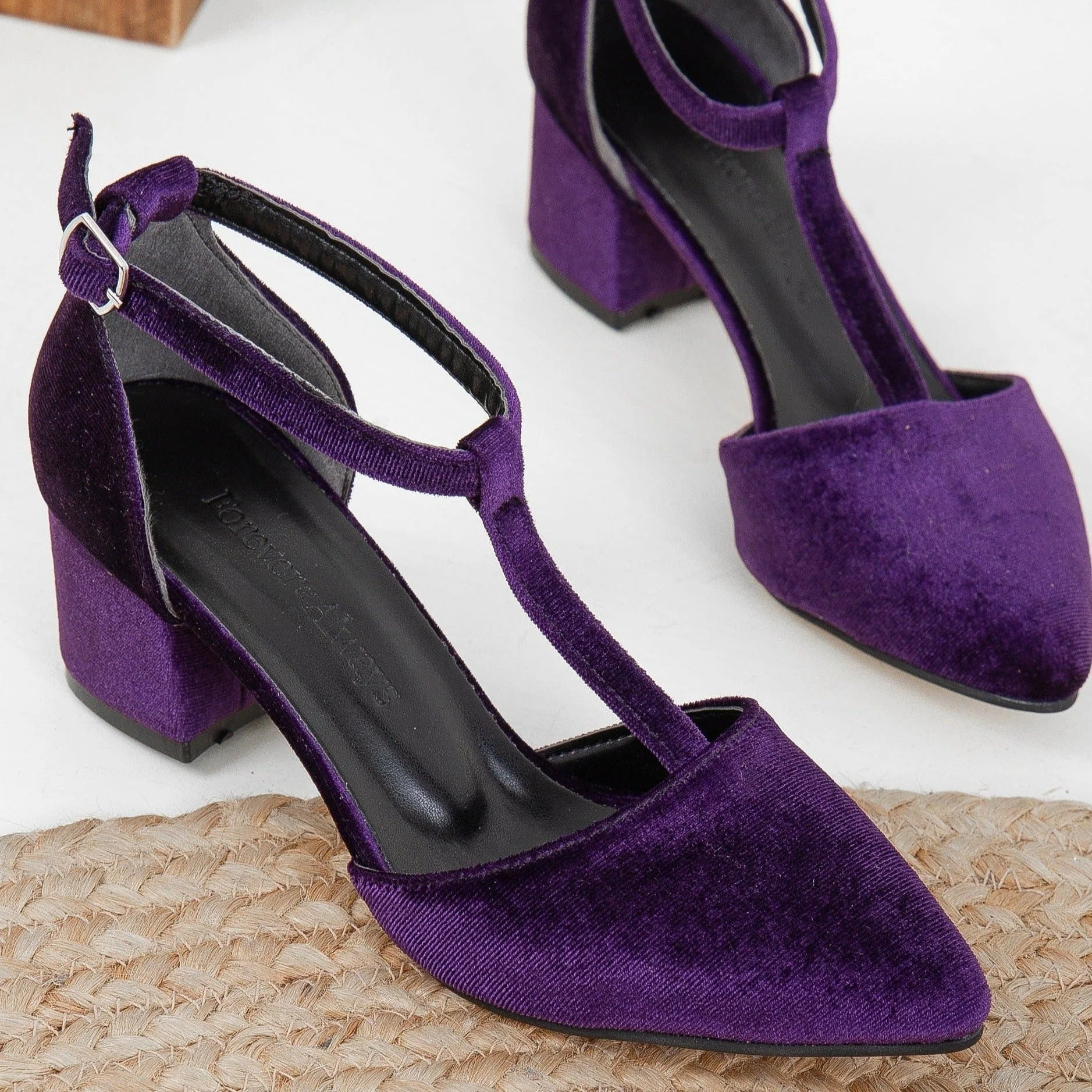 Anicette - Purple Velvet Heels - Image 4